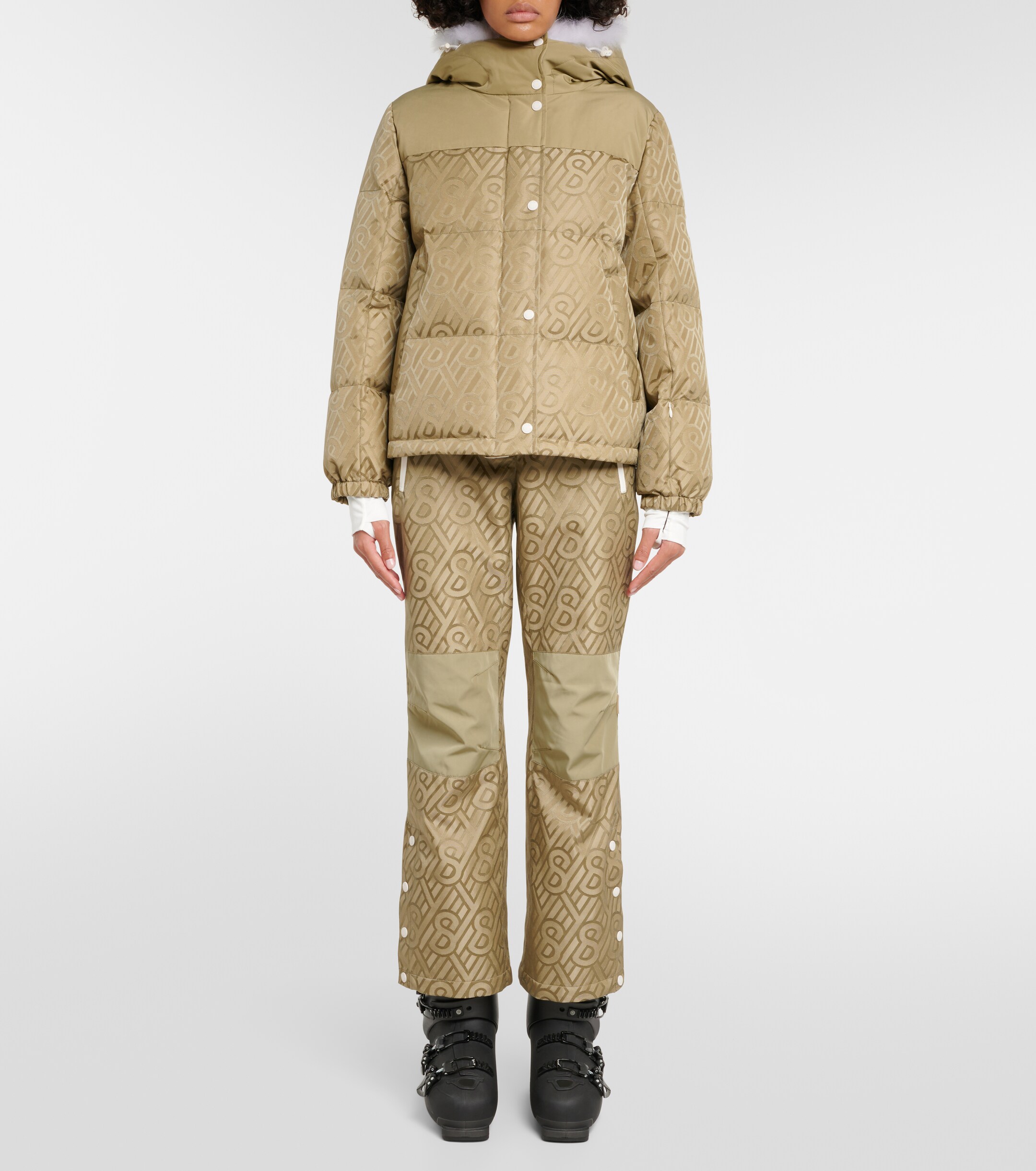 Yves Salomon Yves Salomon Logo shearling-trimmed down jacket
