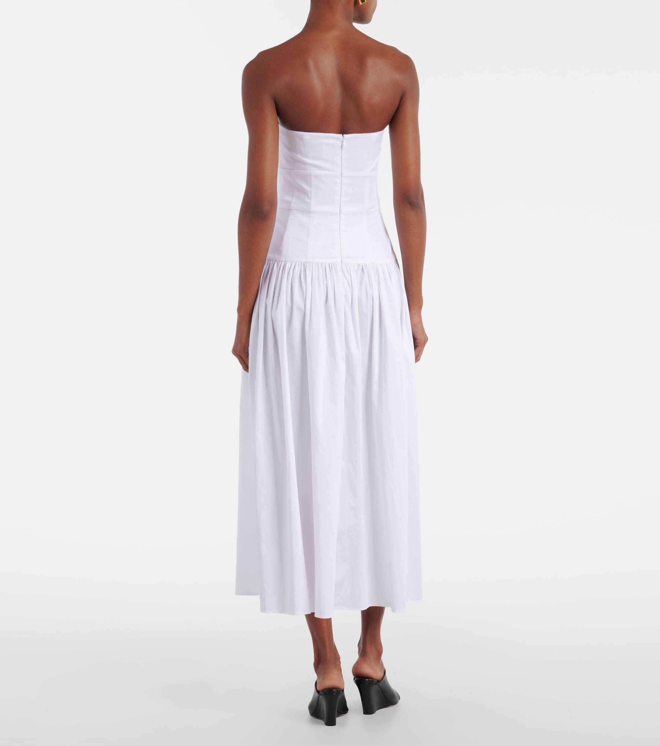 TOVE Lauryn strapless cotton-blend midi dress
