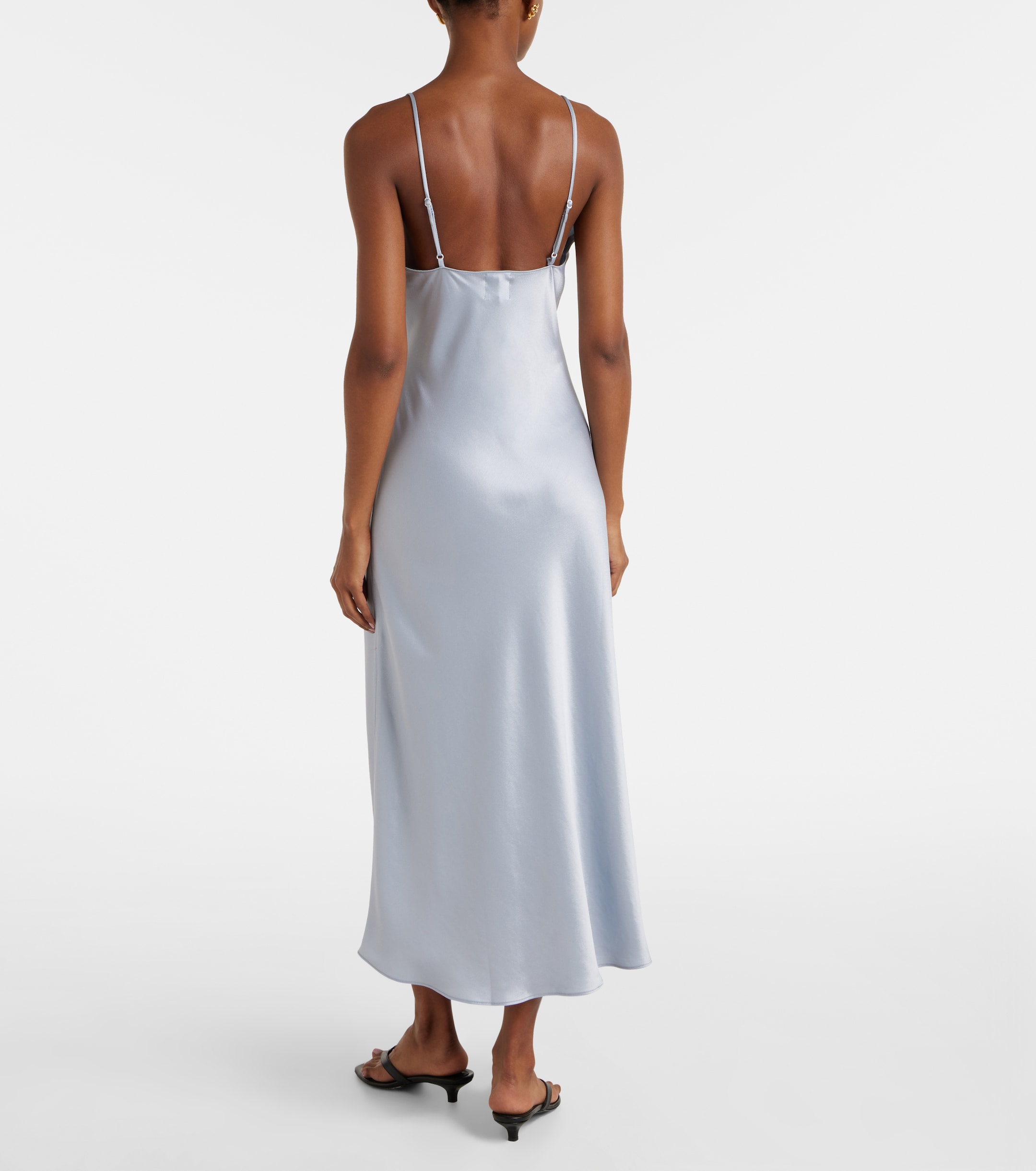 LESET Barb satin slip dress