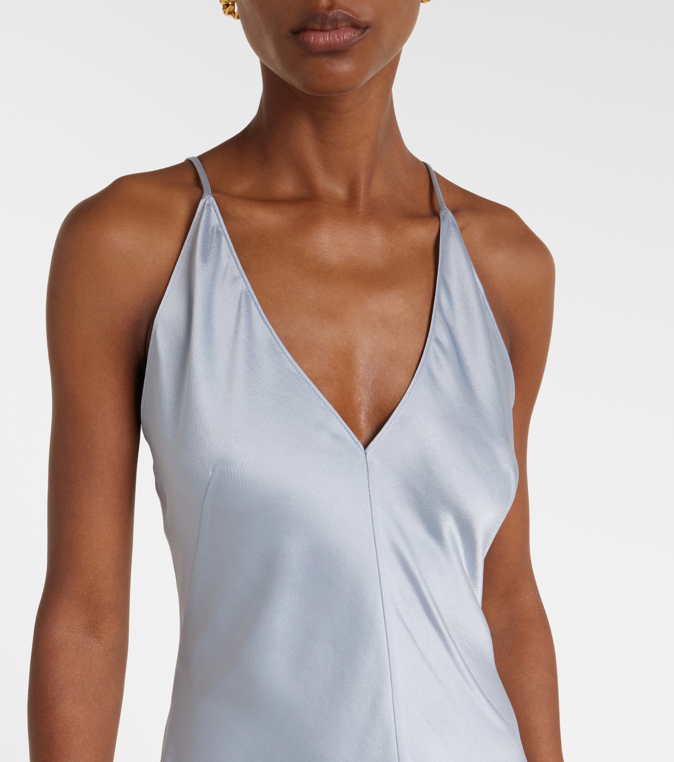 LESET Barb satin slip dress