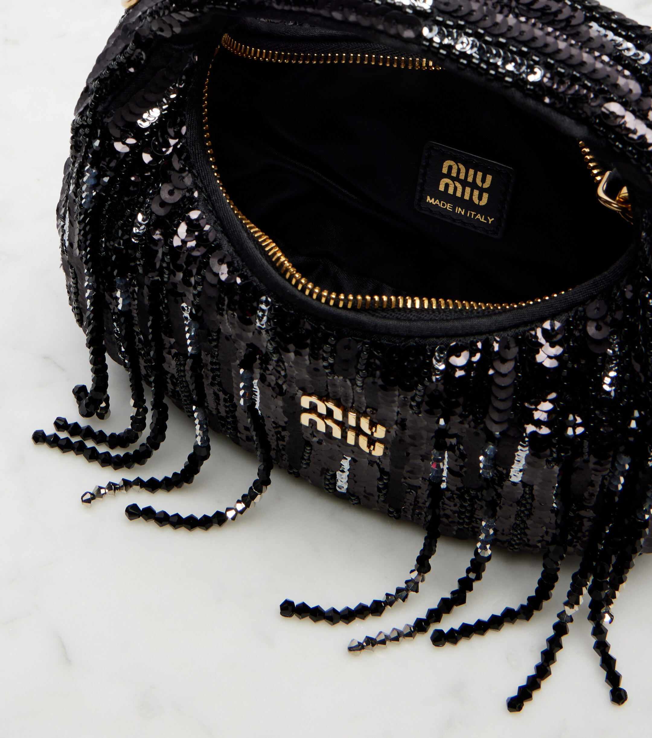 Miu Miu Wander Mini embellished top-handle bag