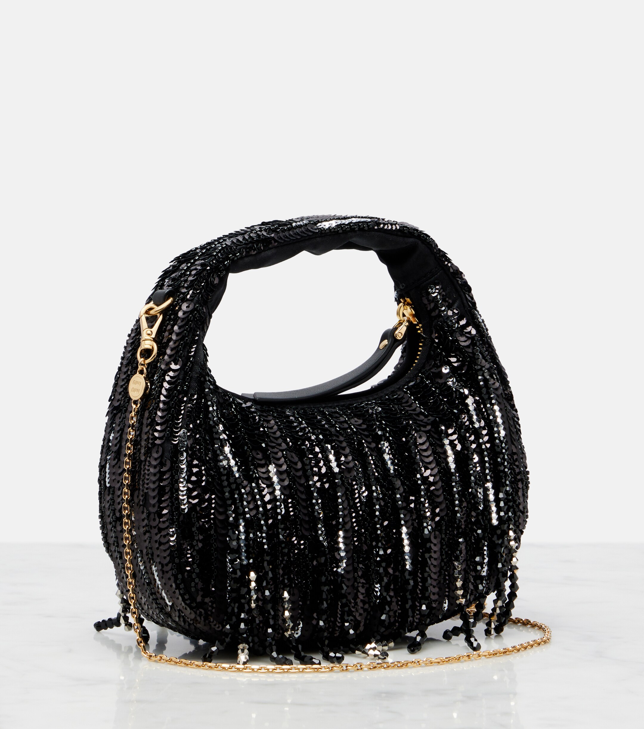 Miu Miu Wander Mini embellished top-handle bag