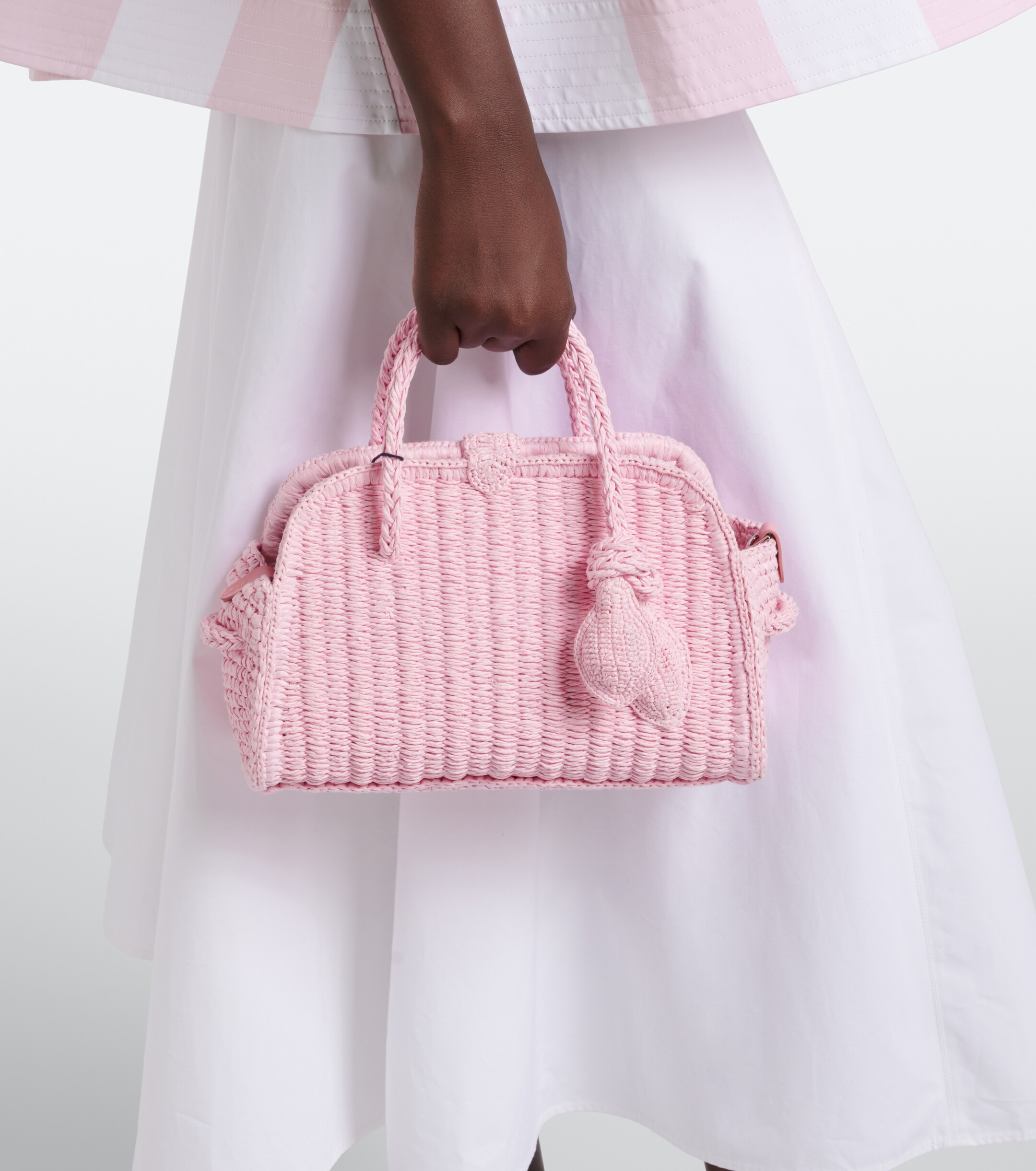 Jacquemus Turismo Small raffia-effect bowling bag