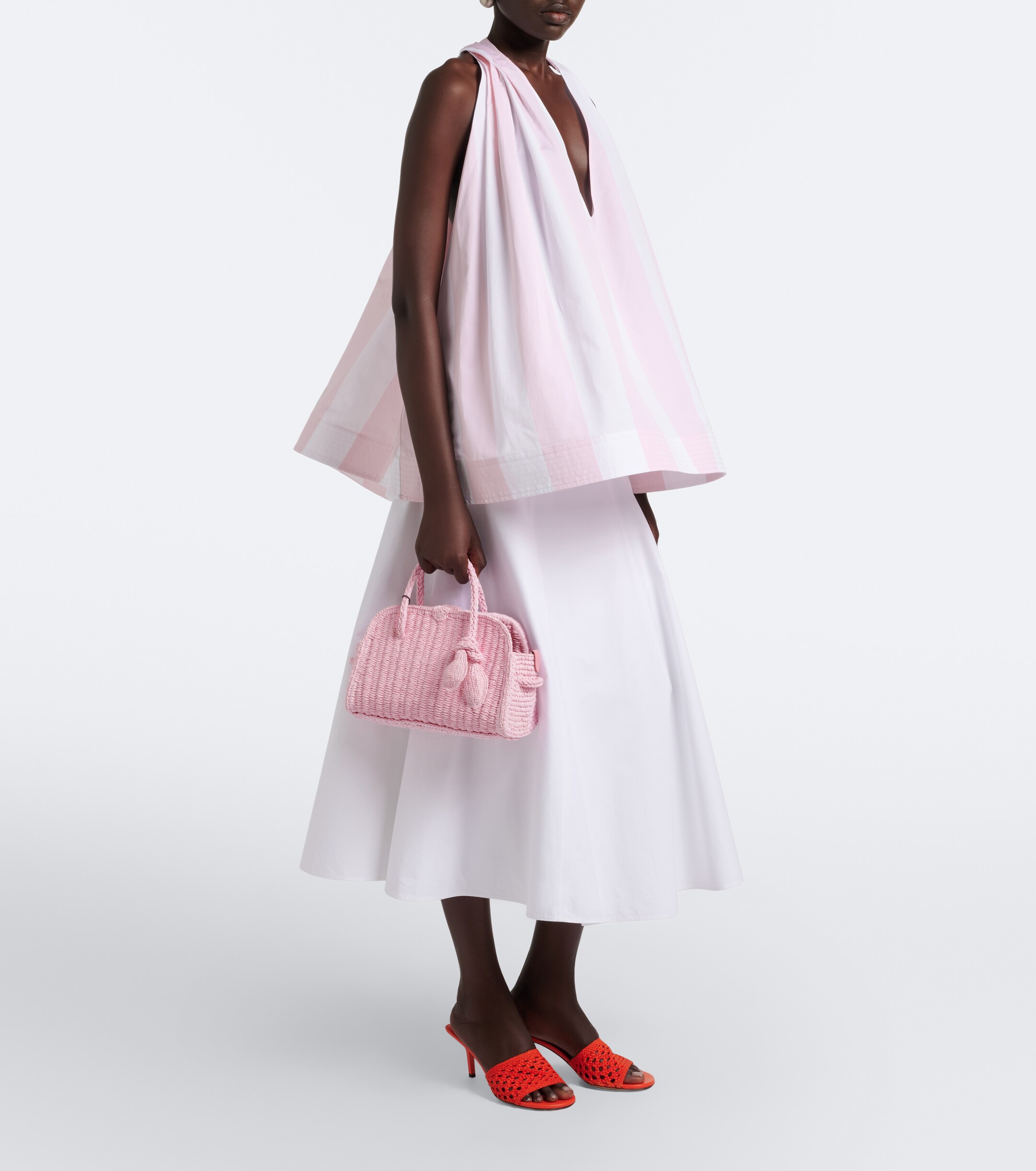Jacquemus Turismo Small raffia-effect bowling bag