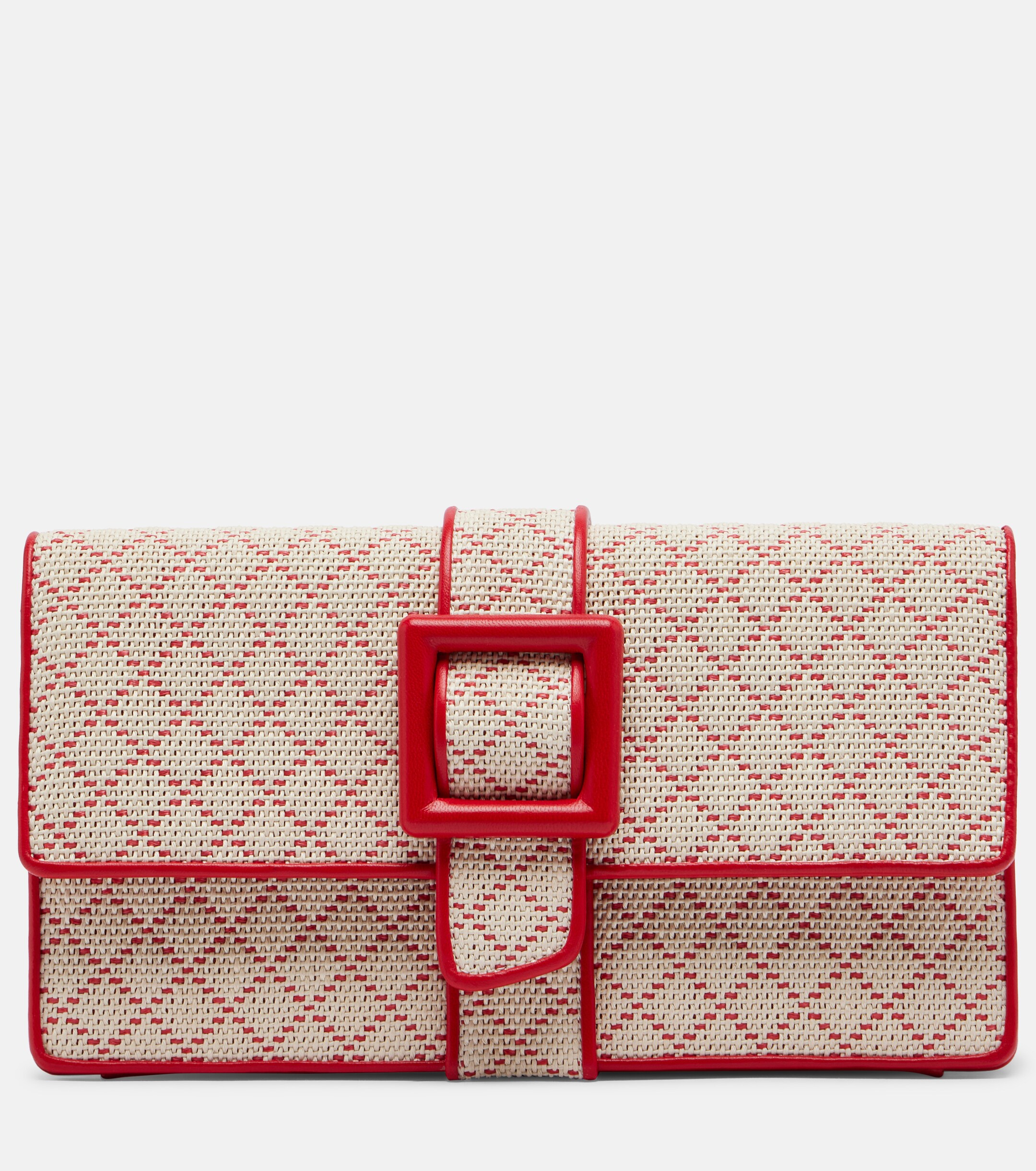 MANOLO BLAHNIK Maycap raffia-effect clutch