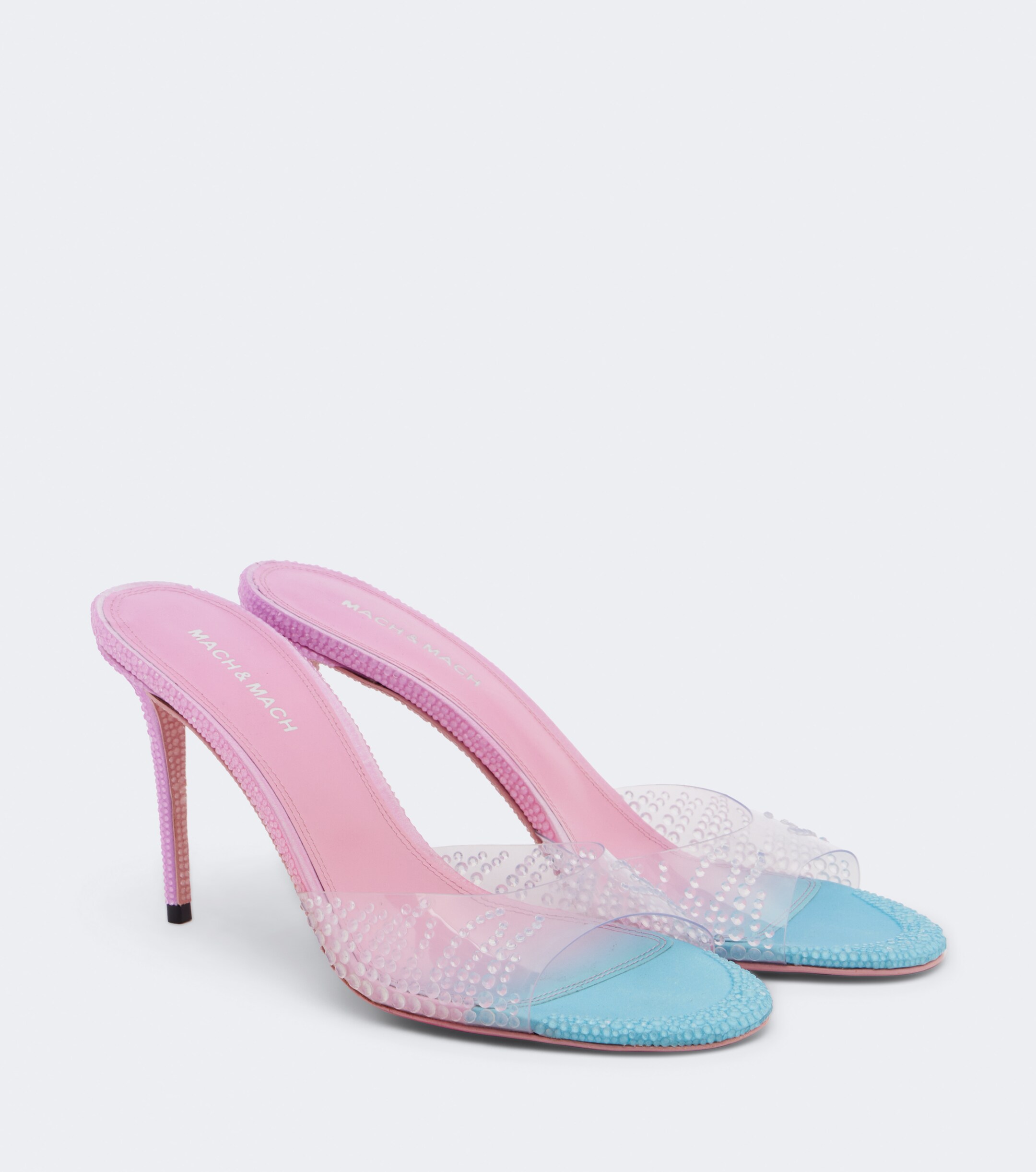 MACH & MACH Mach & Mach Crystal Flame embellished PVC mules