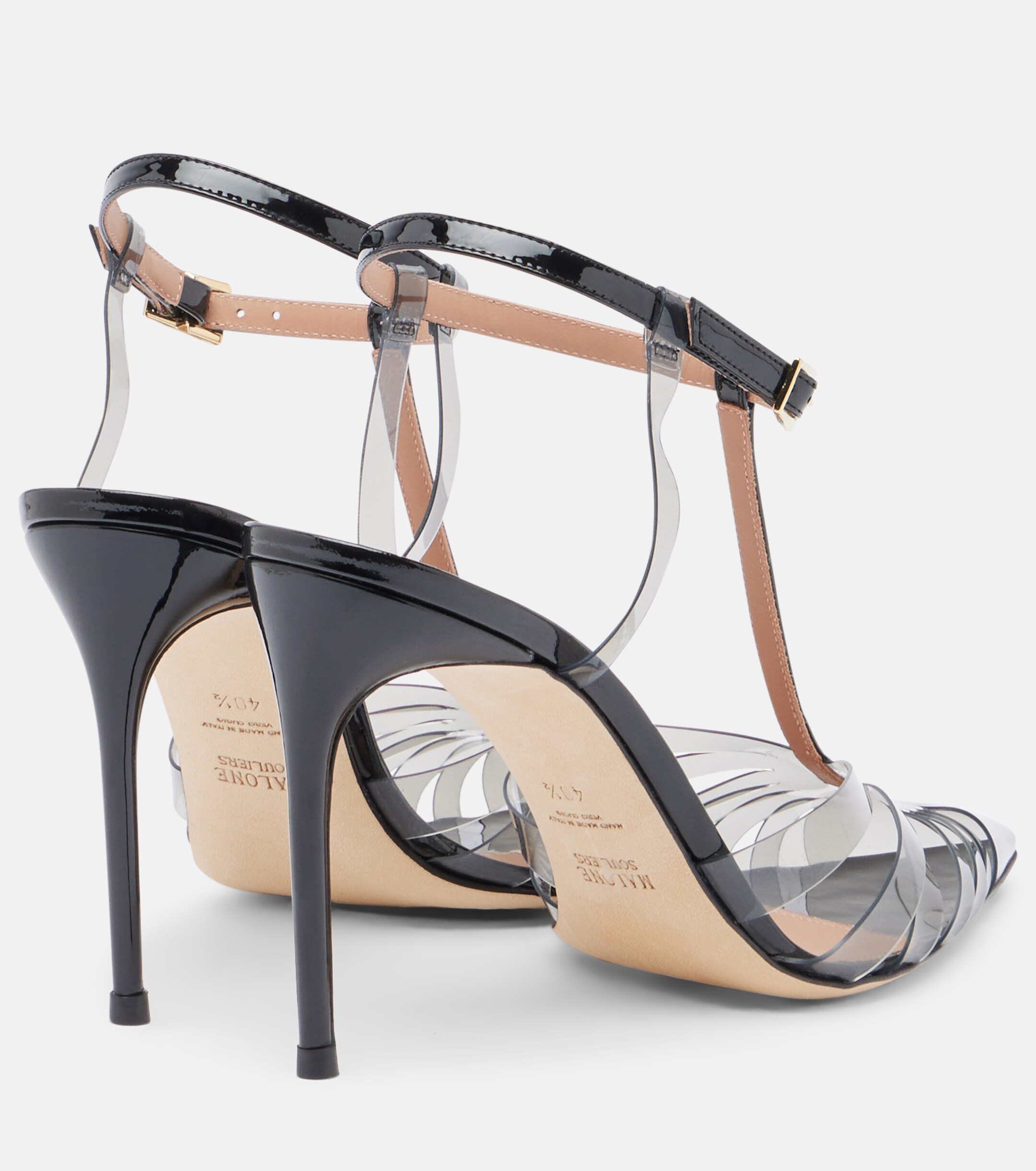 Malone Souliers Malone Souliers Jilia leather-trimmed PVC slingback pumps