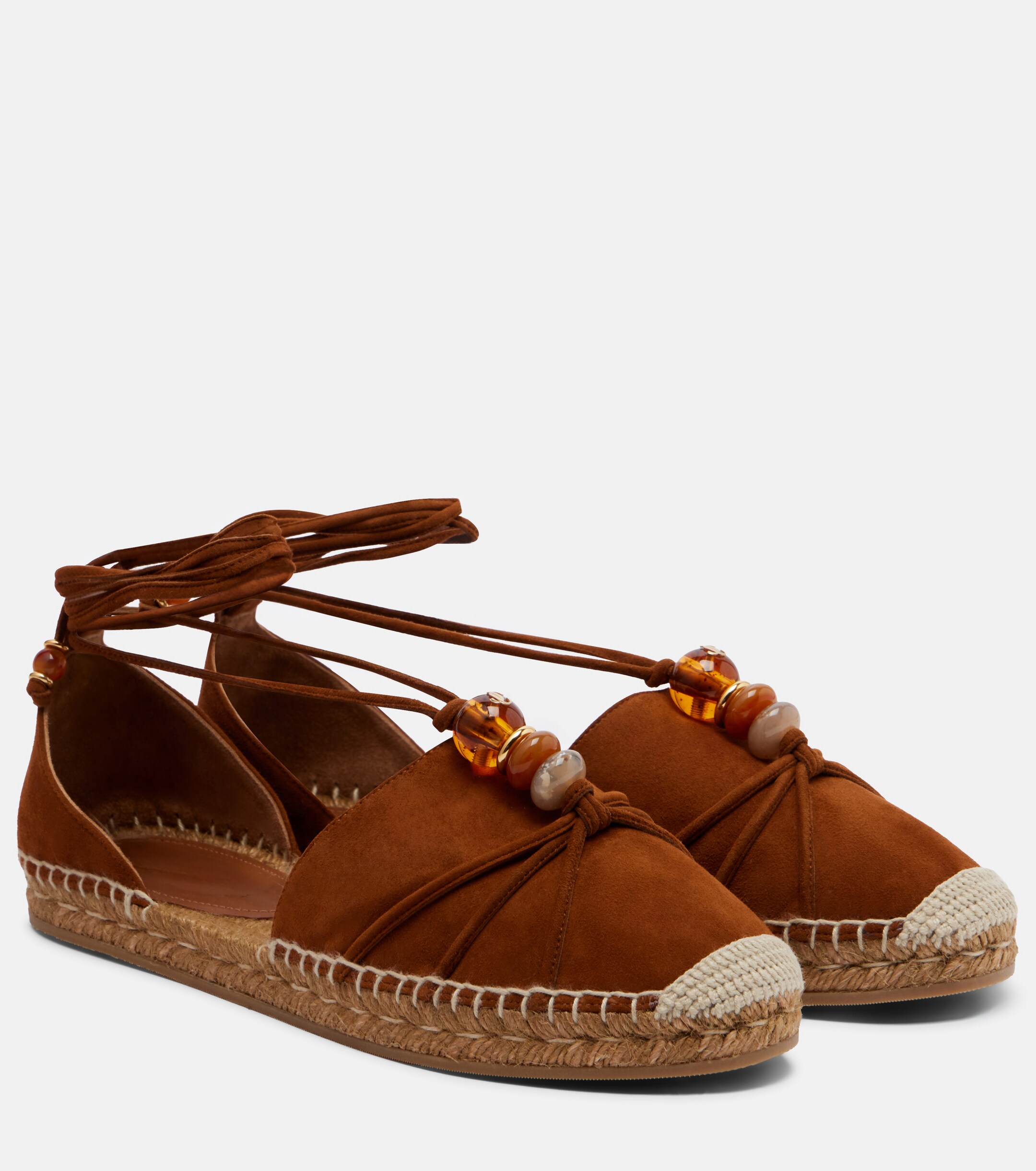 JIMMY CHOO Jimmy Choo Lemi embellished suede espadrilles