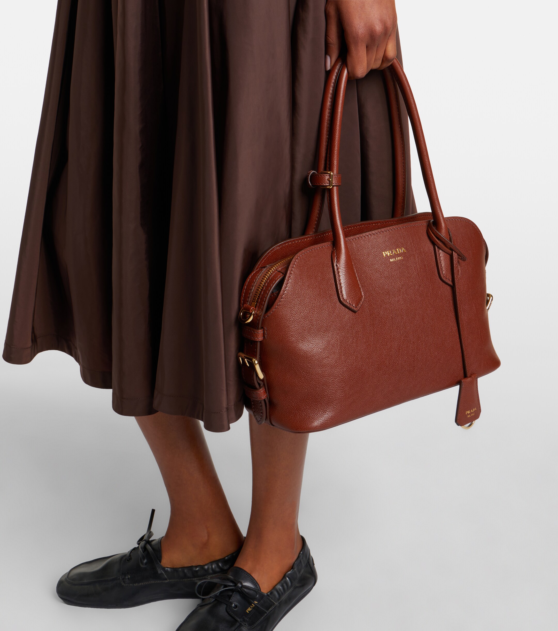 Prada Prada Prada Signet Medium leather bowling bag