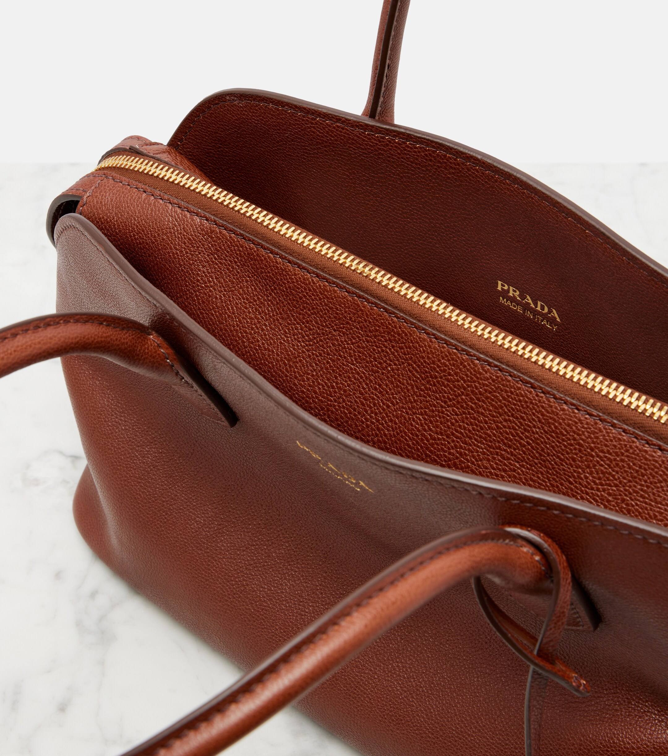 Prada Prada Prada Signet Medium leather bowling bag
