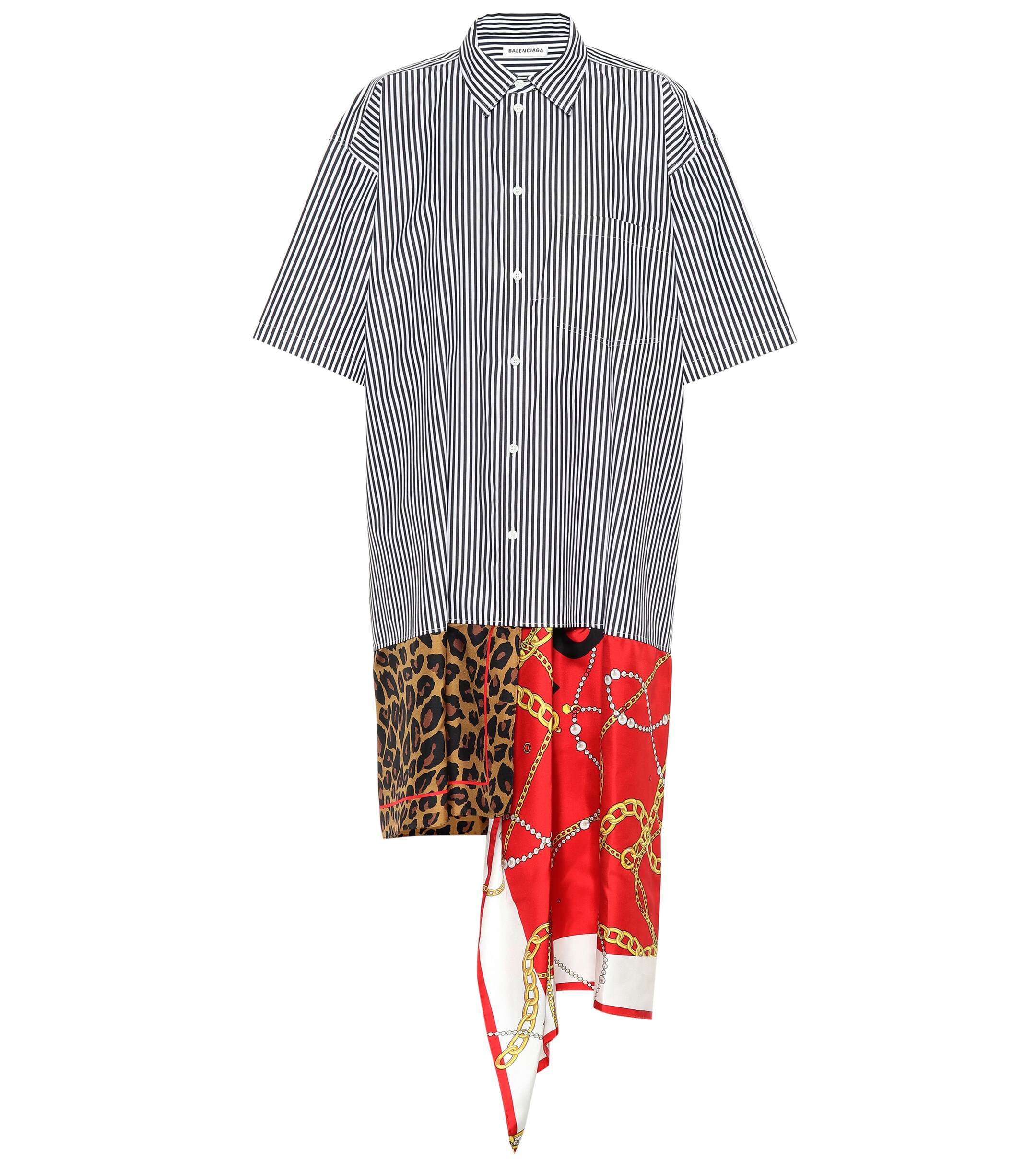 Balenciaga Scarf cotton and silk shirt dress thumbnail
