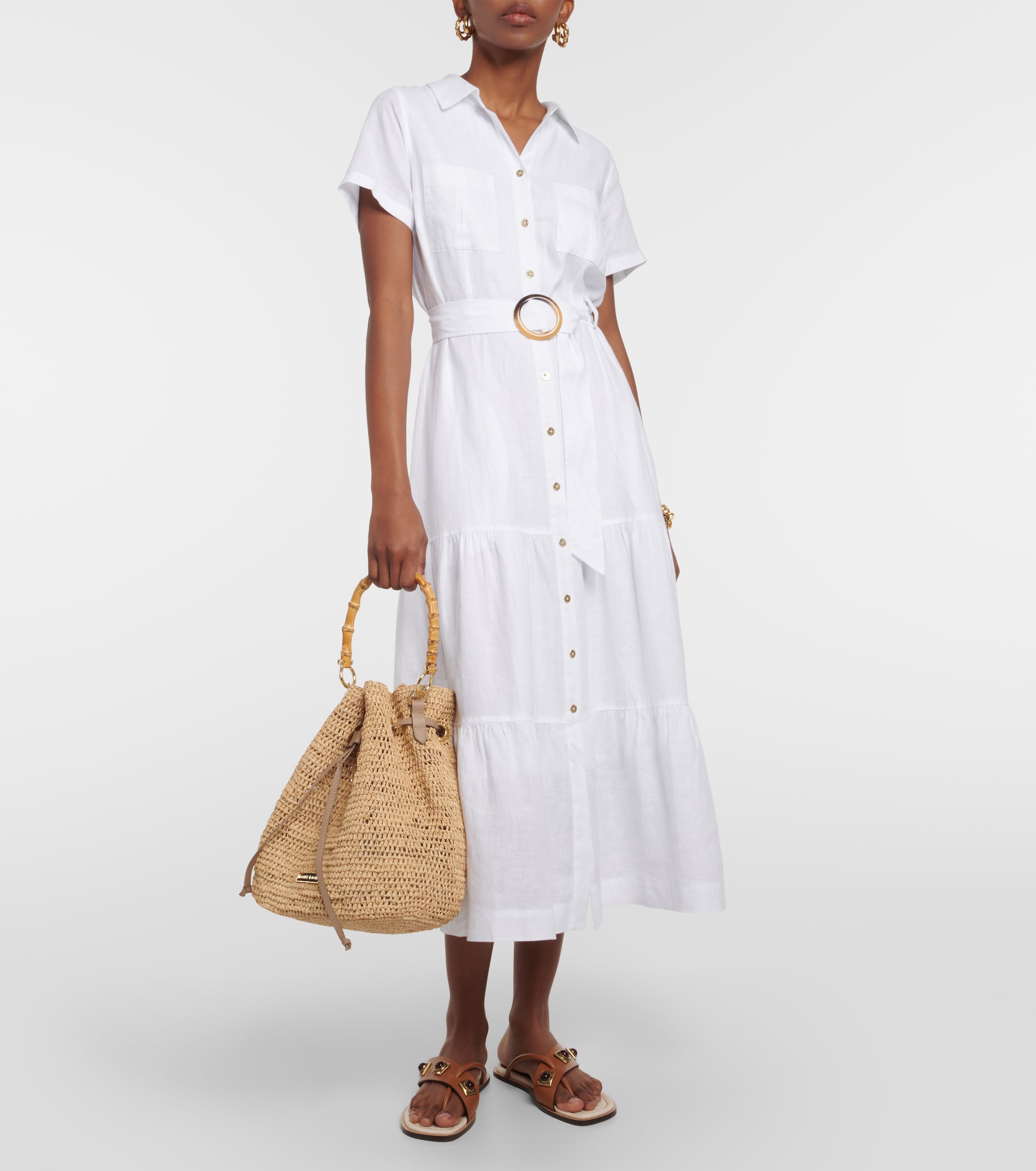 heidi klein shirt dress HEIDI KLEIN Printed woven midi shirt dress