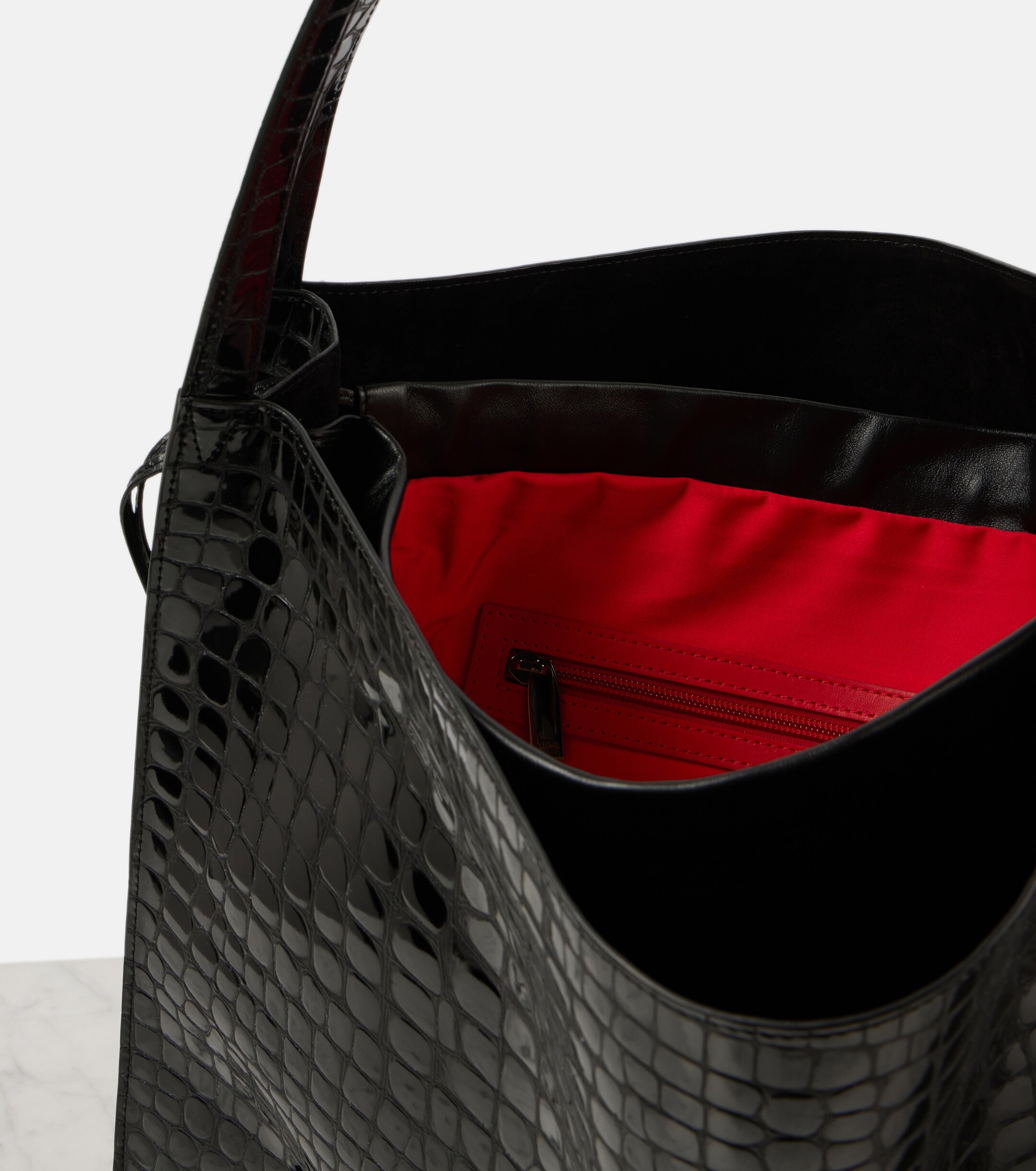CHRISTIAN LOUBOUTIN Le 54 croc-effect leather shoulder bag