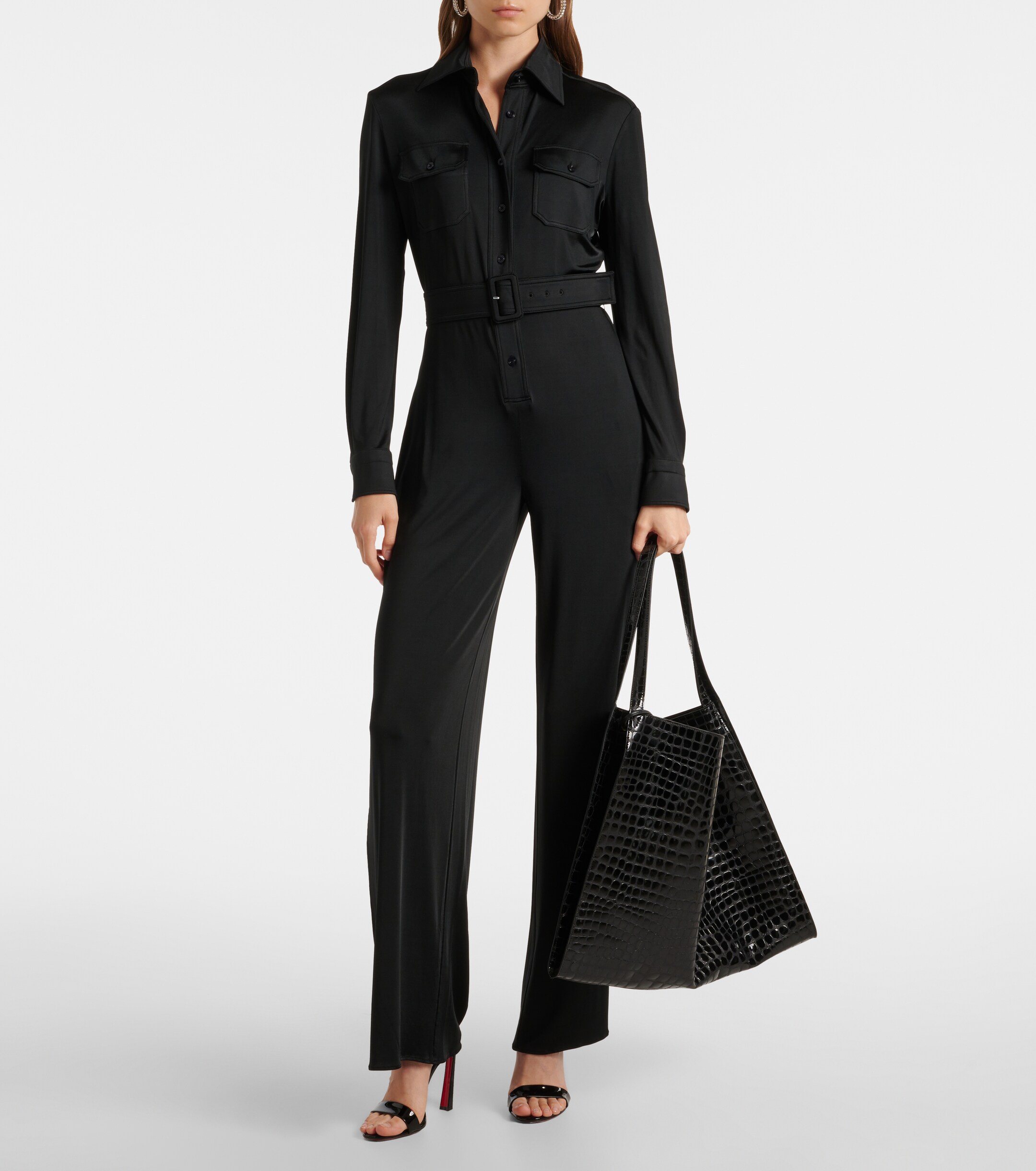 CHRISTIAN LOUBOUTIN Le 54 croc-effect leather shoulder bag