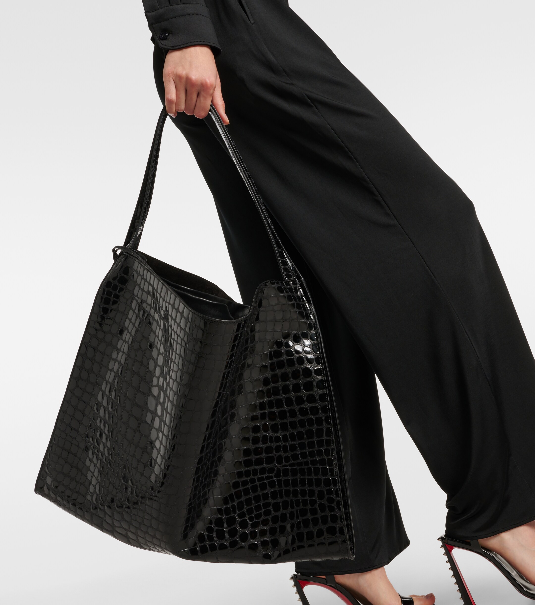 CHRISTIAN LOUBOUTIN Le 54 croc-effect leather shoulder bag