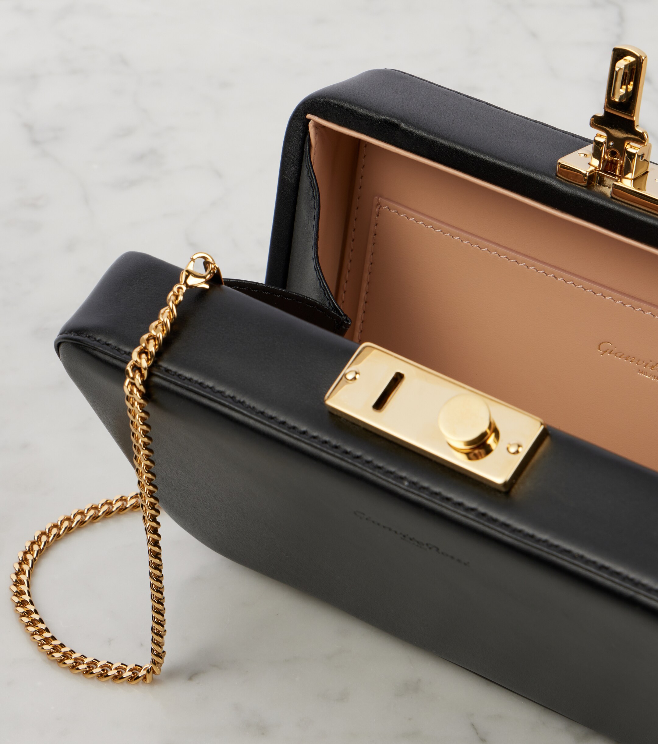GIANVITO ROSSI Valì leather clutch