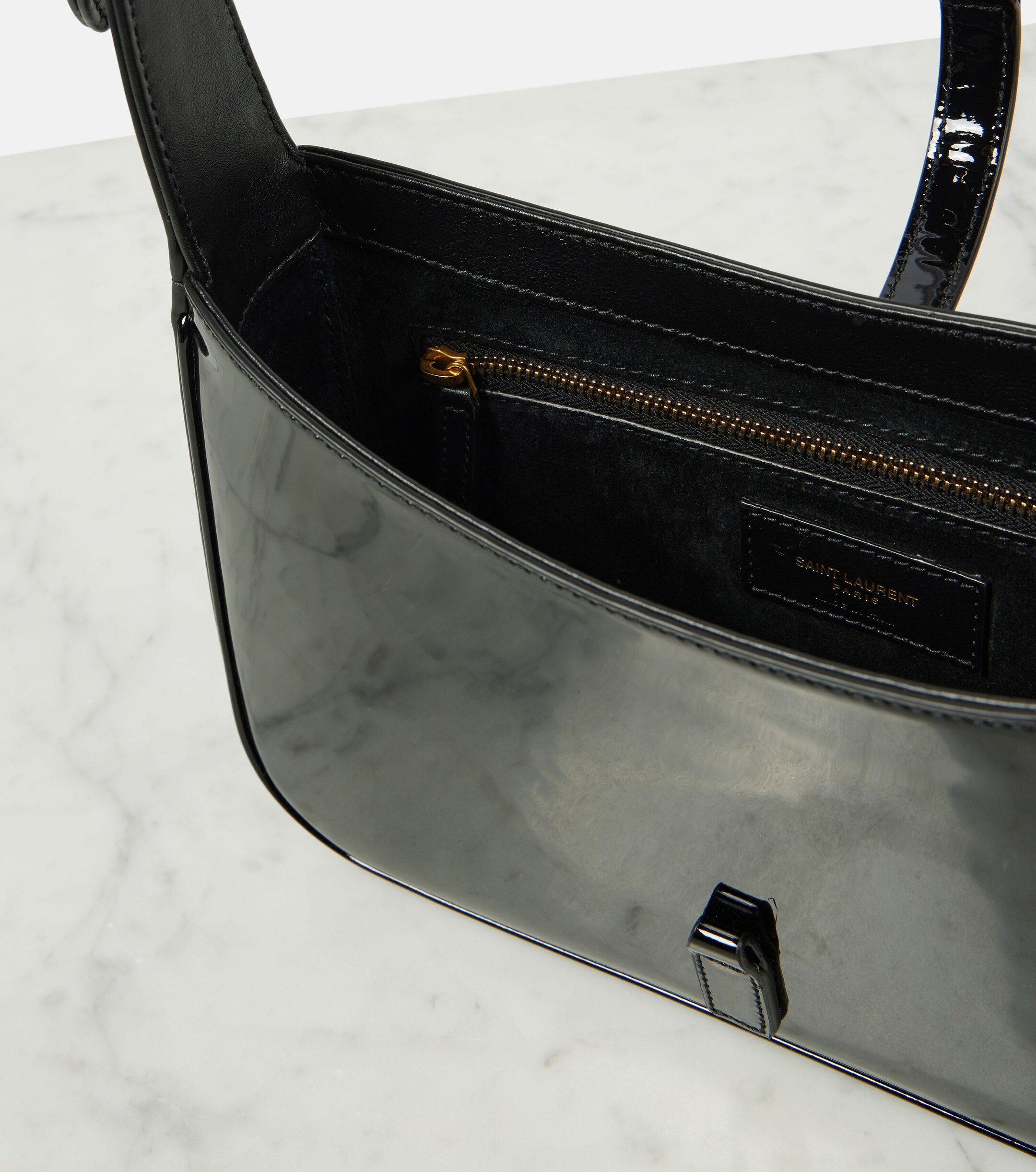 Saint Laurent Le 5 à 7 patent leather shoulder bag