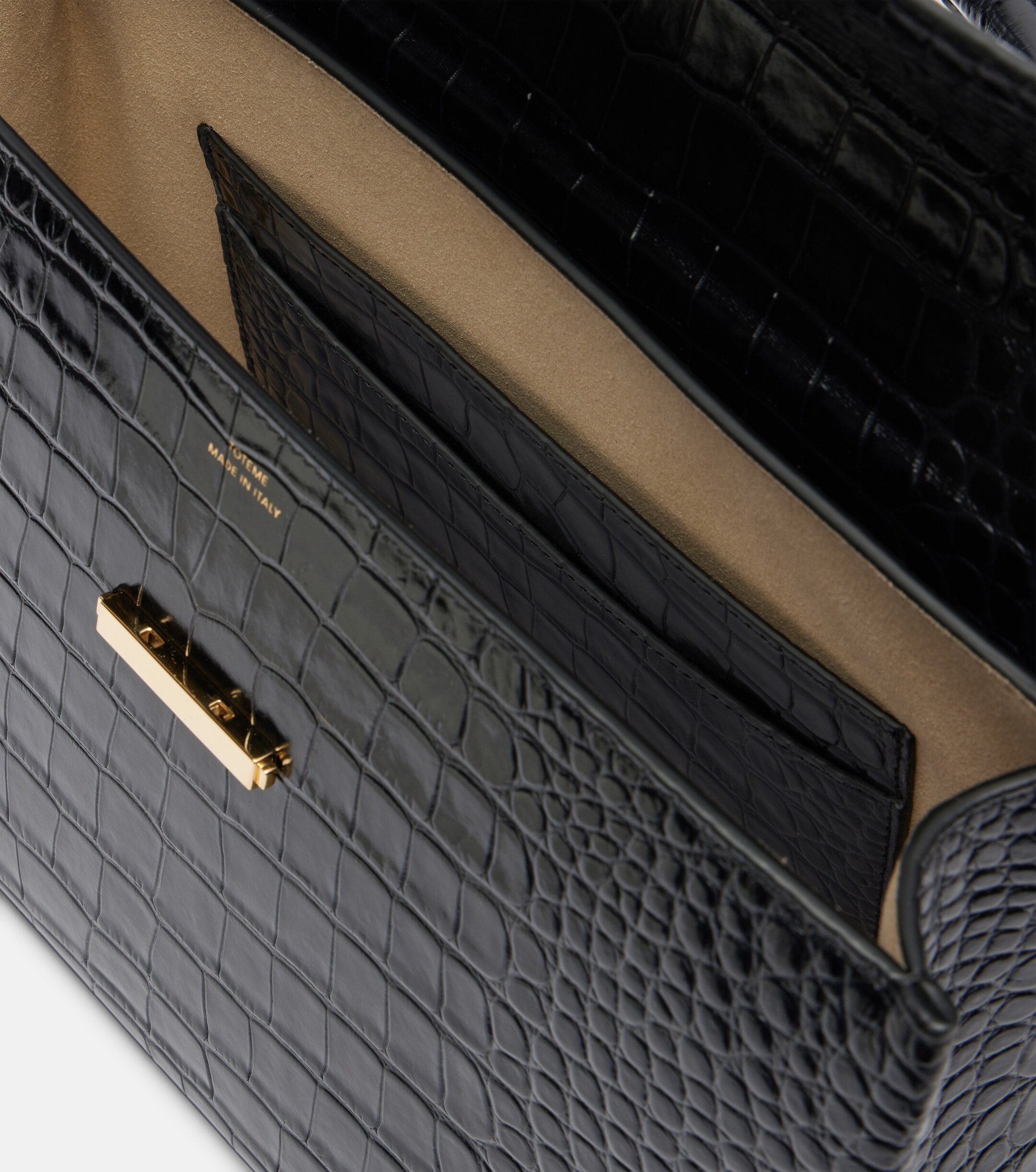 TOTEME Box Small croc-effect leather top-handle bag
