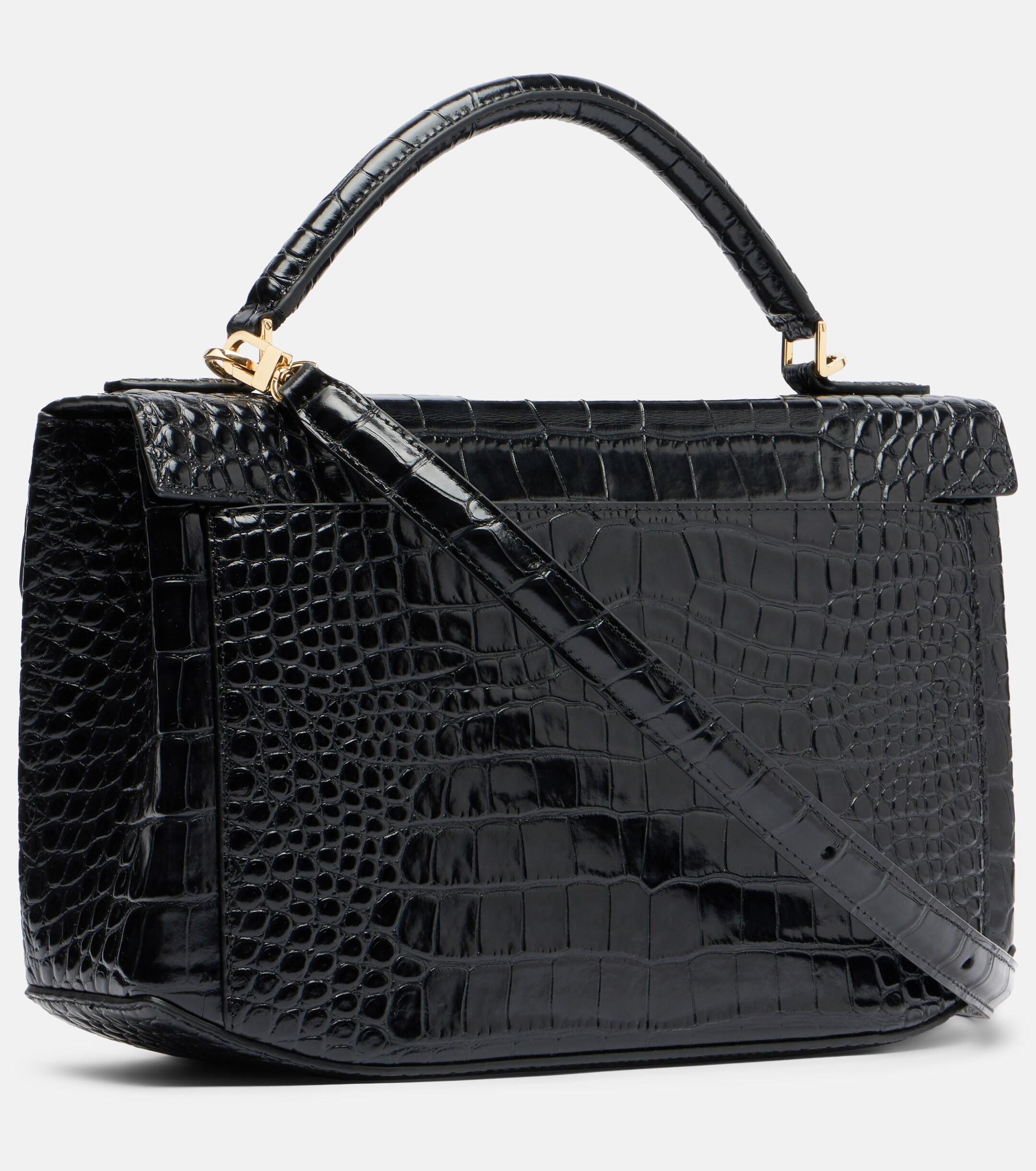 TOTEME Box Small croc-effect leather top-handle bag