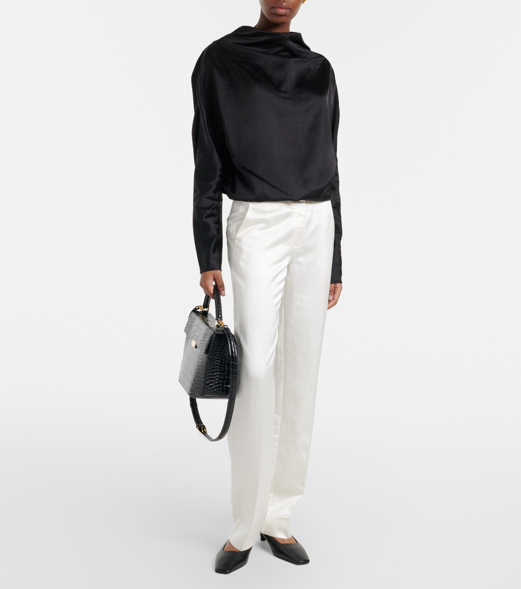 TOTEME Box Small croc-effect leather top-handle bag
