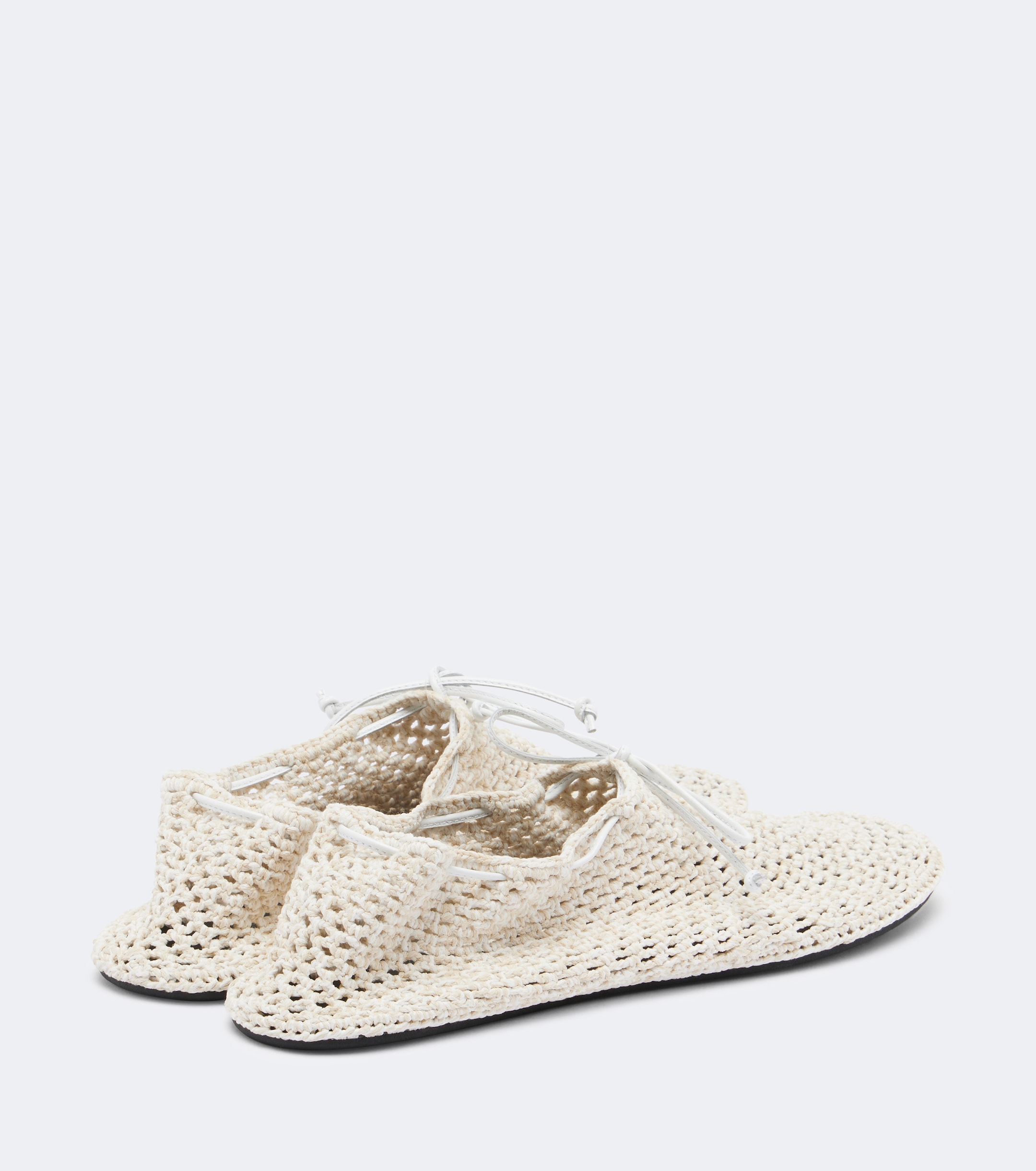 Christen Christen Mandala crochet leather-trimmed flats