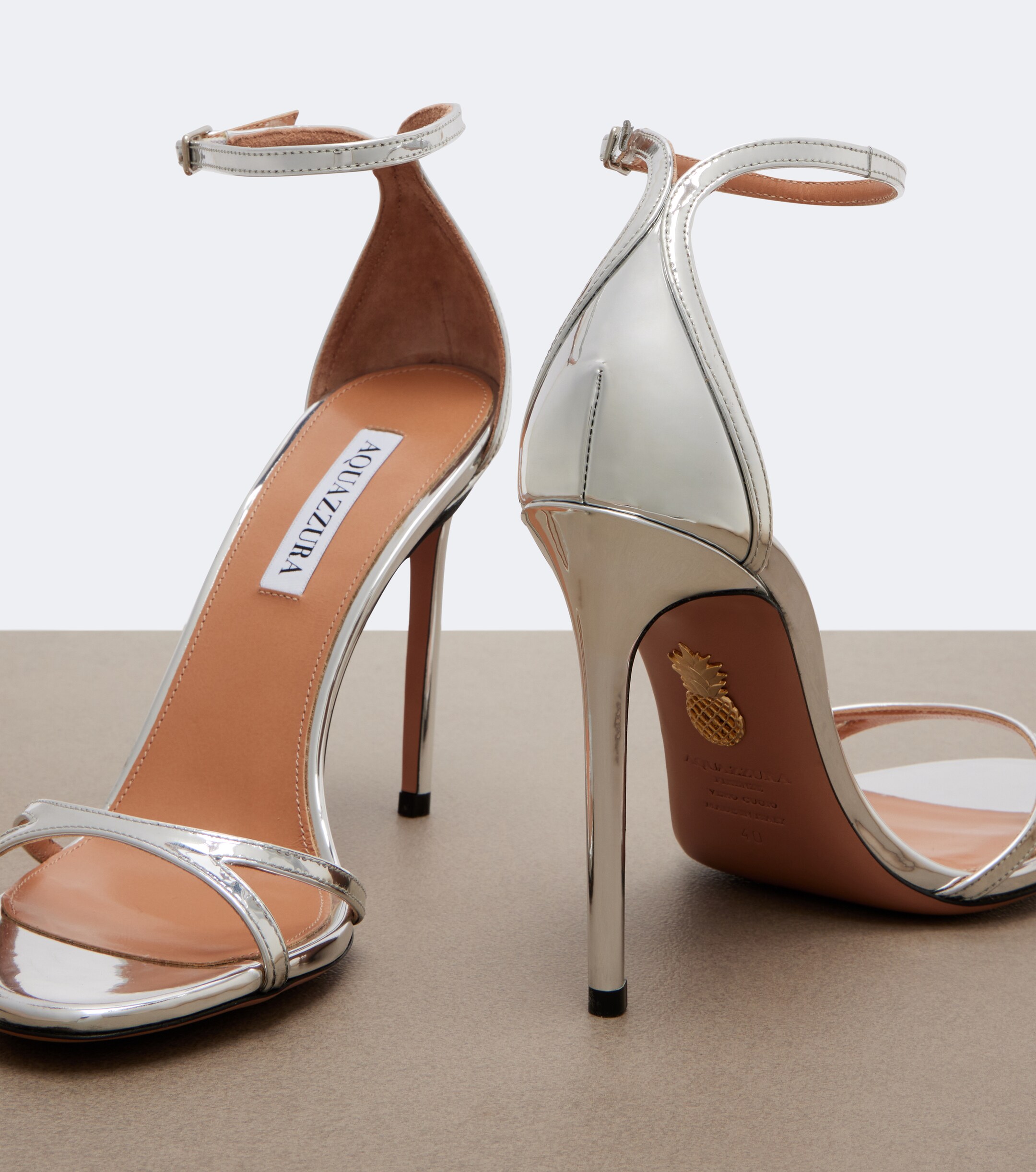 AQUAZZURA Aquazzura Nuda mirrored leather sandals