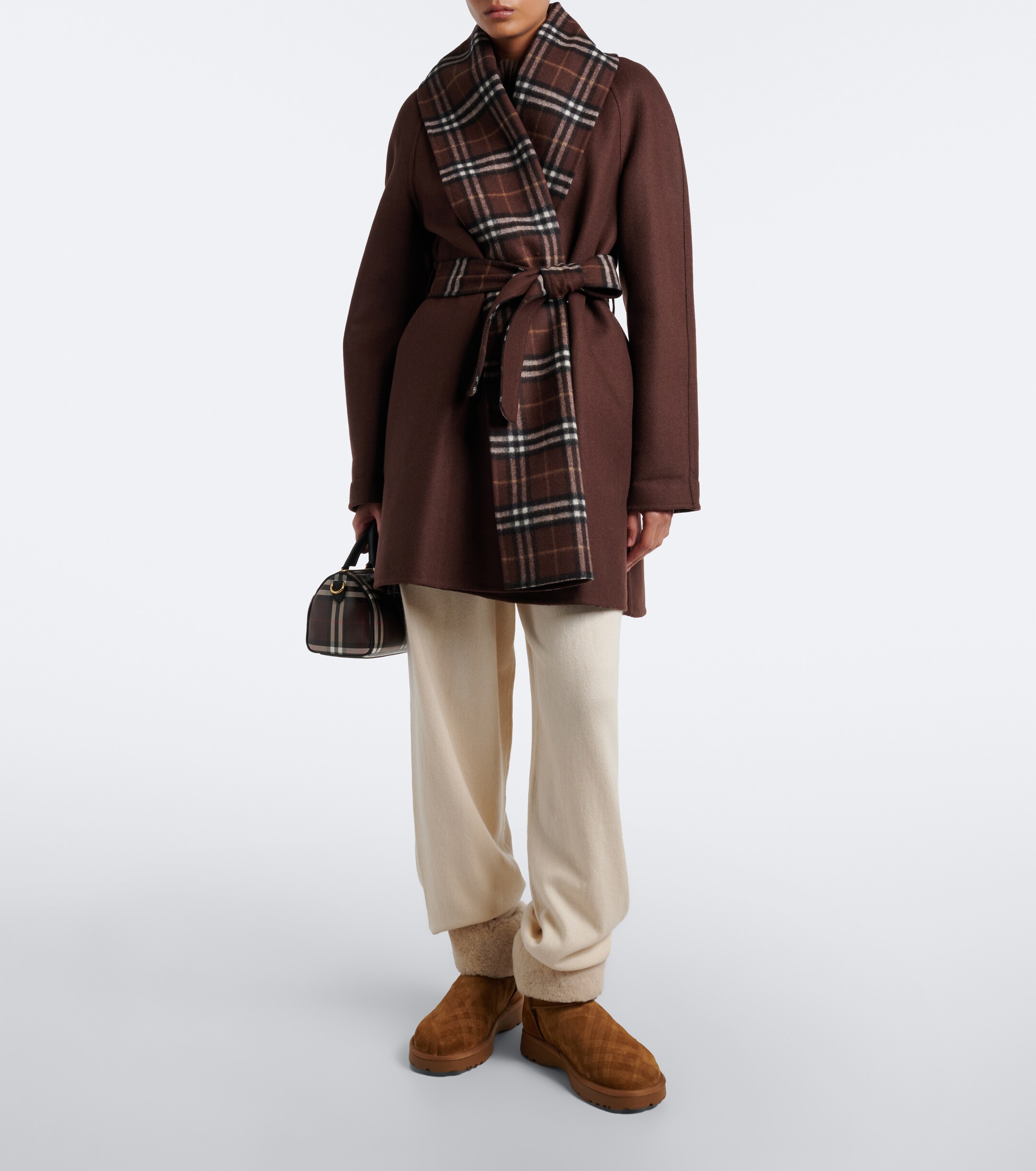 Burberry Burberry Shearling-lined suede ankle boots
