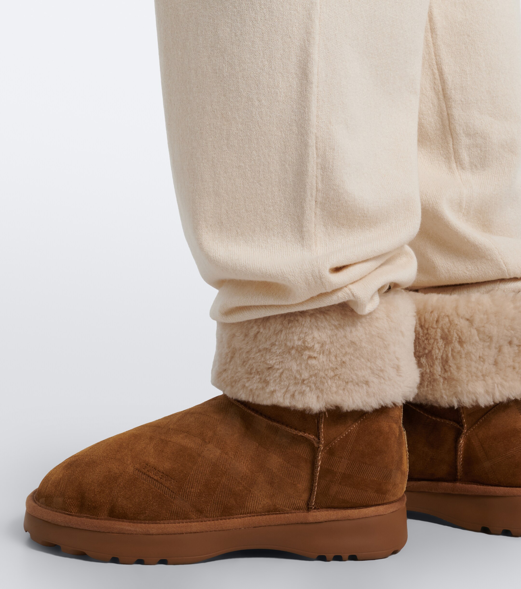 Burberry Burberry Shearling-lined suede ankle boots