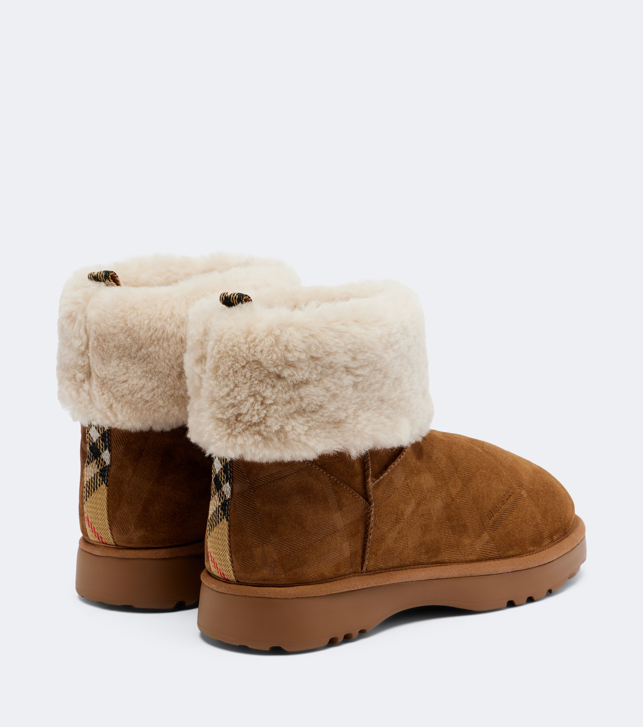 Burberry Burberry Shearling-lined suede ankle boots