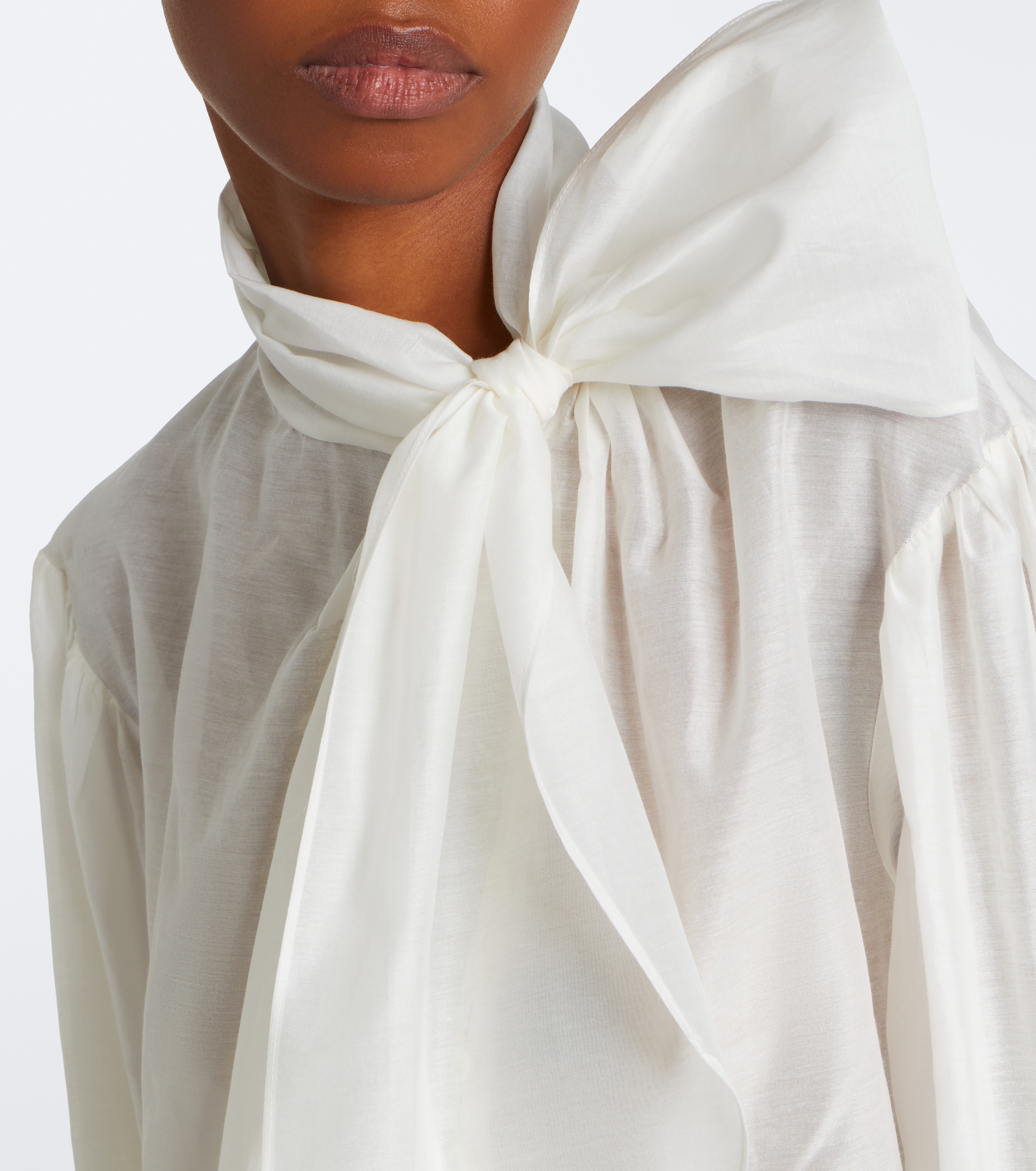 Polo Ralph Lauren Polo Ralph Lauren Tie-detail cotton and silk organdy blouse