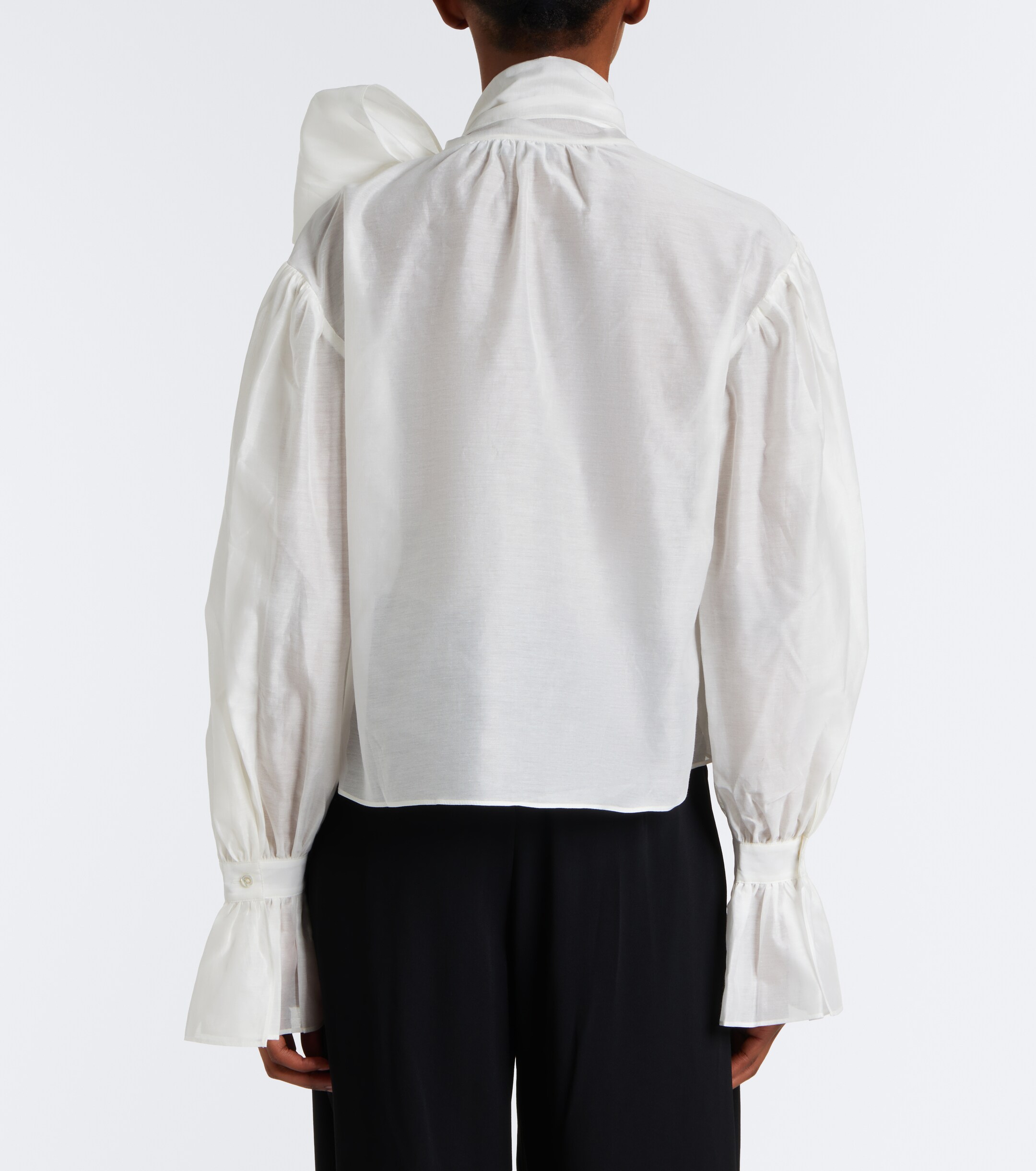 Polo Ralph Lauren Polo Ralph Lauren Tie-detail cotton and silk organdy blouse