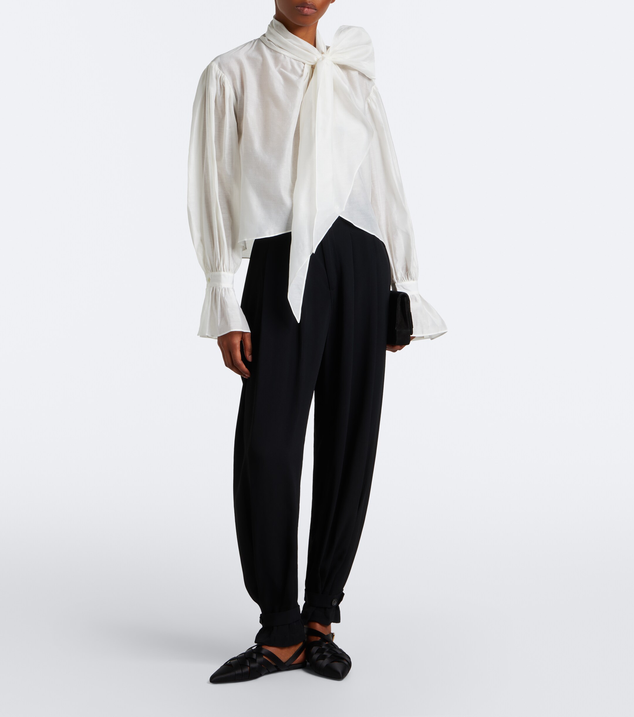 Polo Ralph Lauren Polo Ralph Lauren Tie-detail cotton and silk organdy blouse