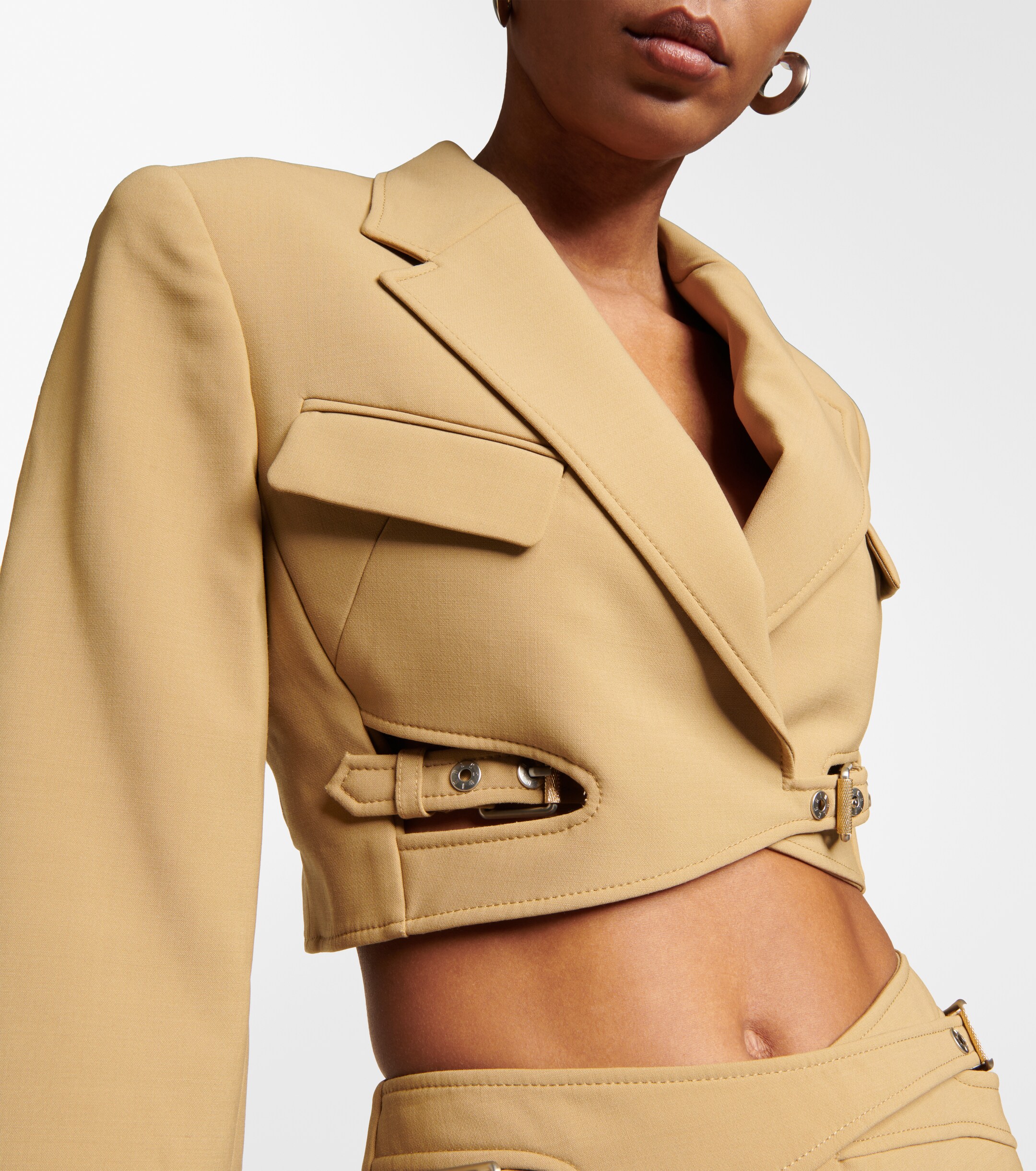 Dion Lee Interlock belted cropped blazer thumbnail