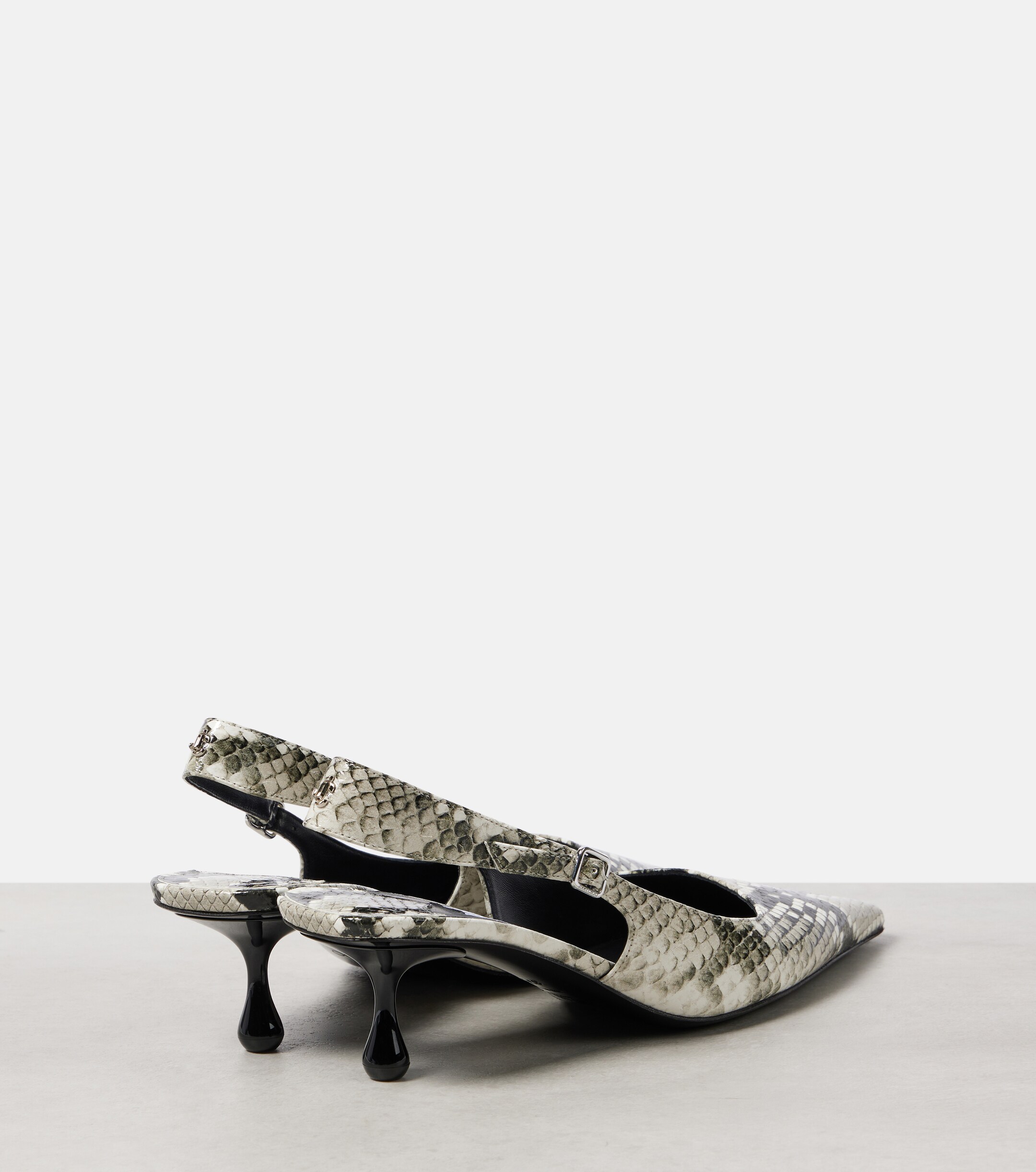 JIMMY CHOO Amel 50 snake-effect leather slingback pumps thumbnail