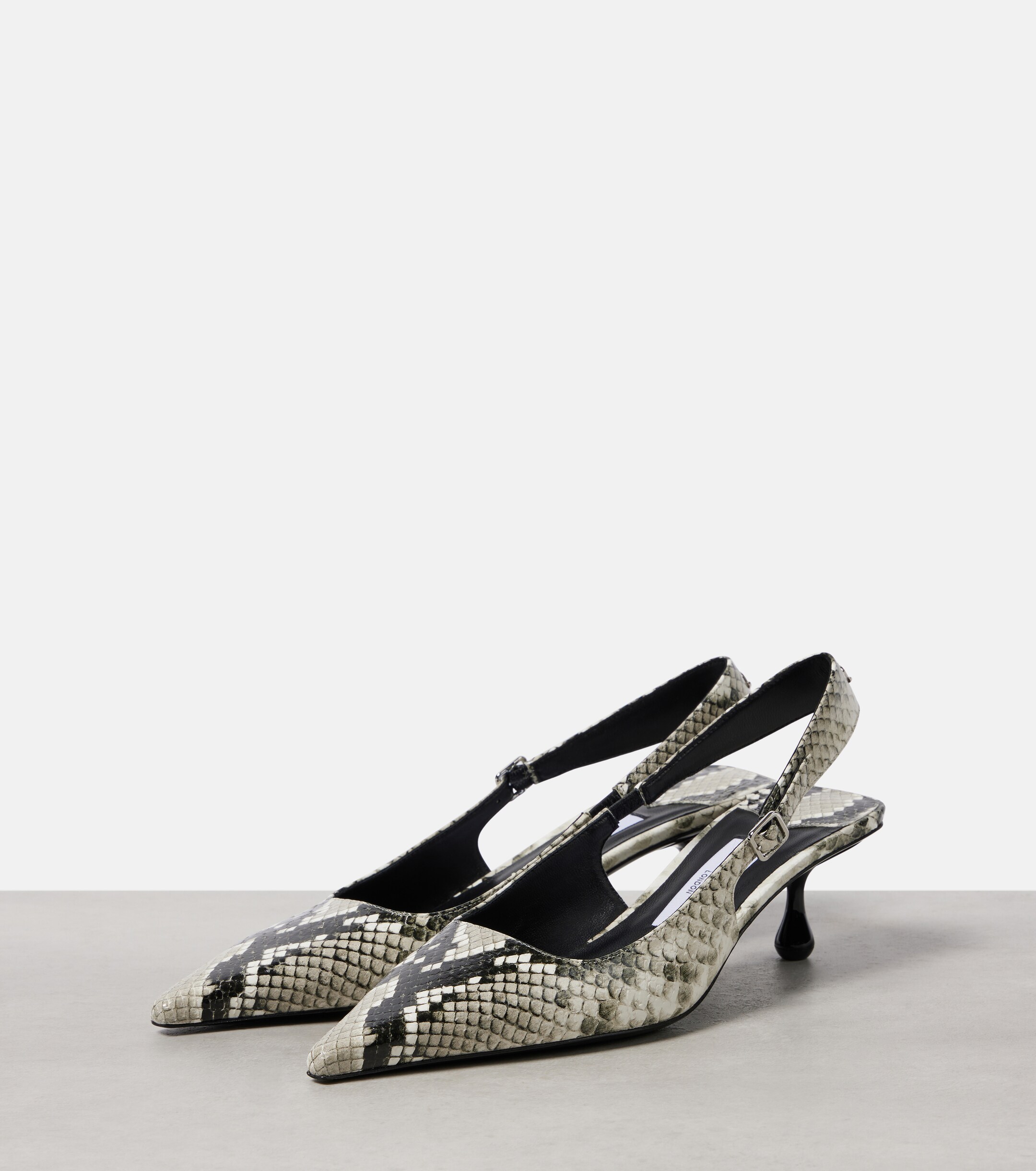 JIMMY CHOO Amel 50 snake-effect leather slingback pumps thumbnail