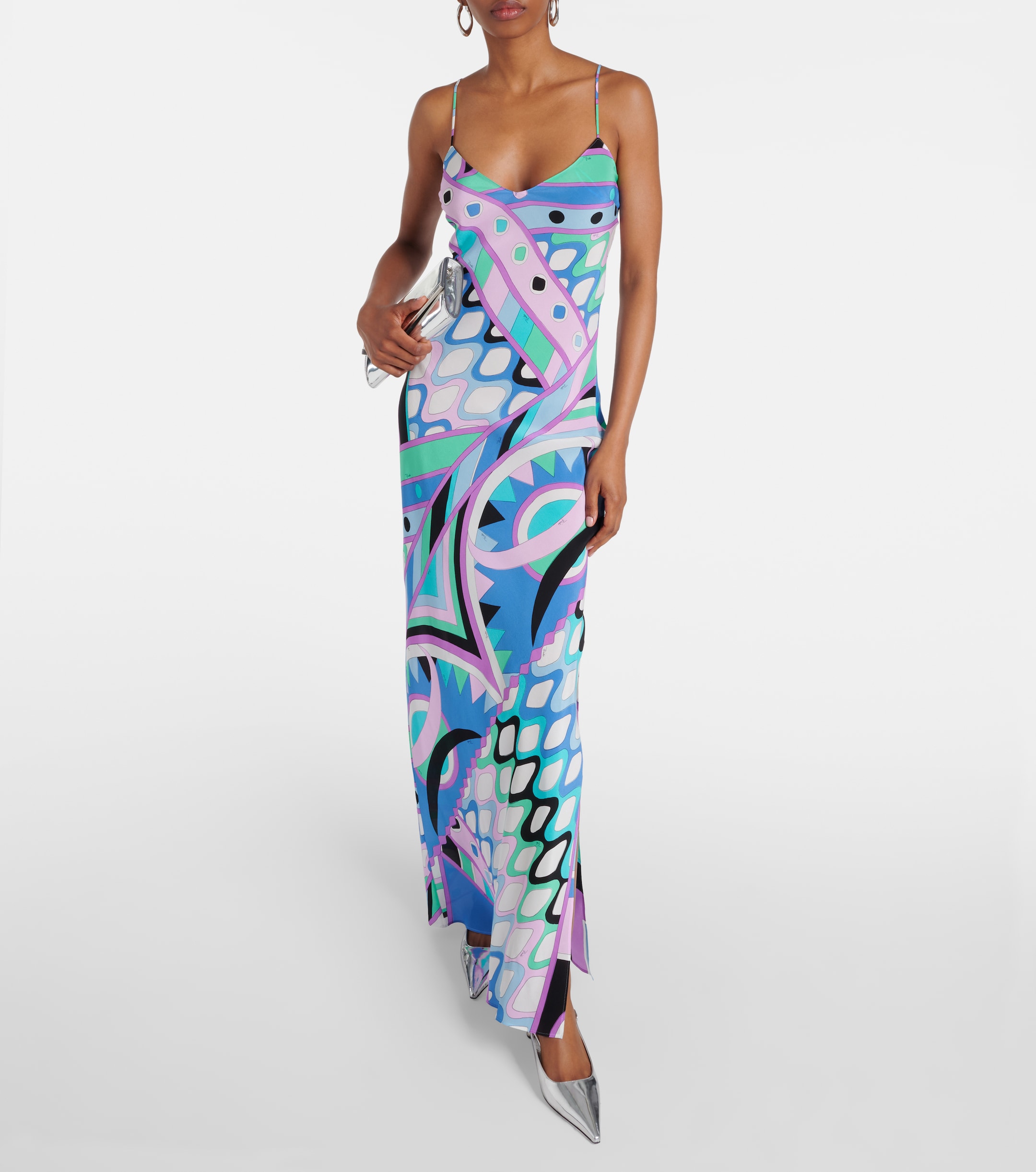 pucci silk maxi dress PUCCI Layered printed silk-twill maxi dress