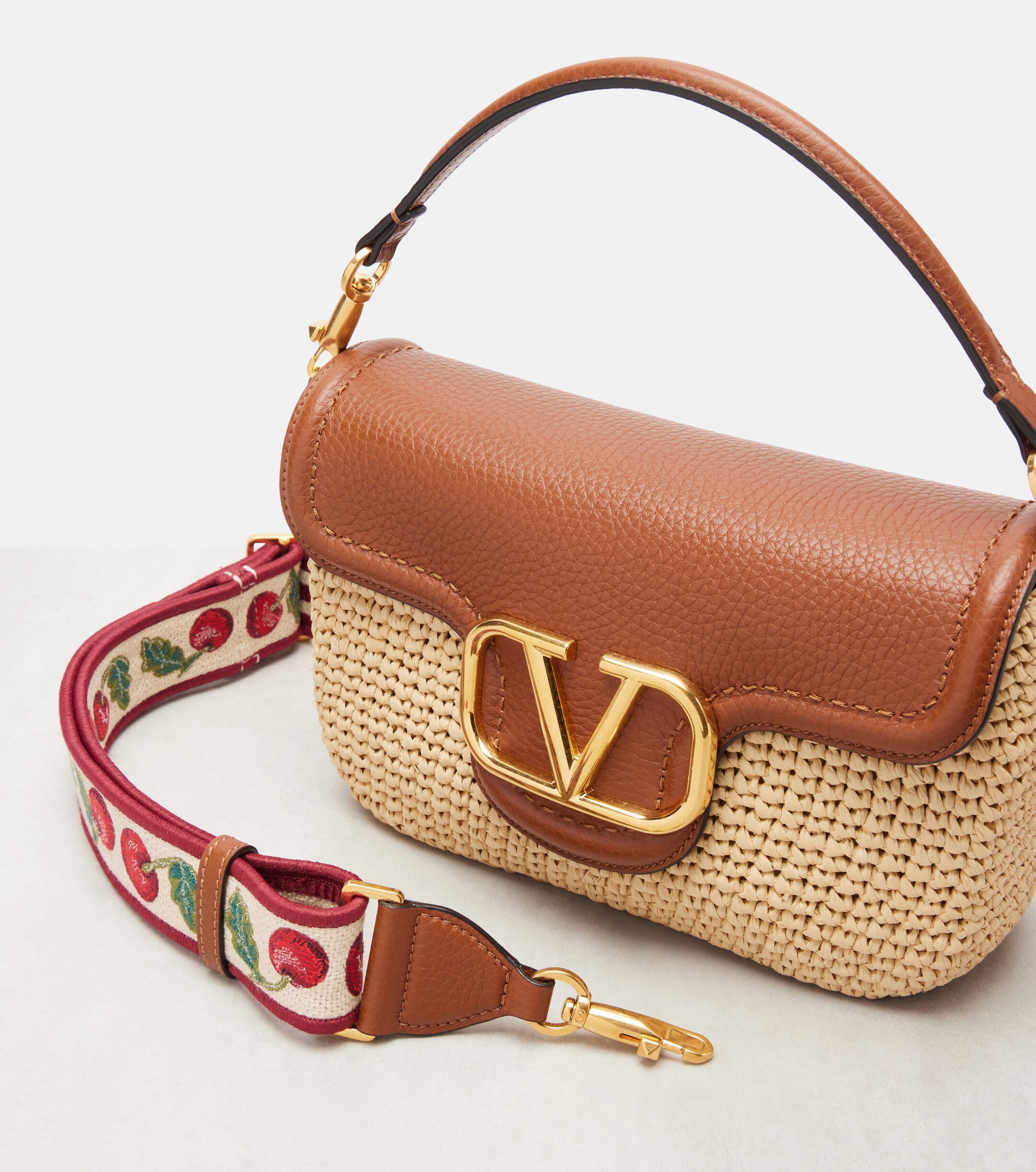 Valentino Garavani Alltime raffia-effect shoulder bag thumbnail