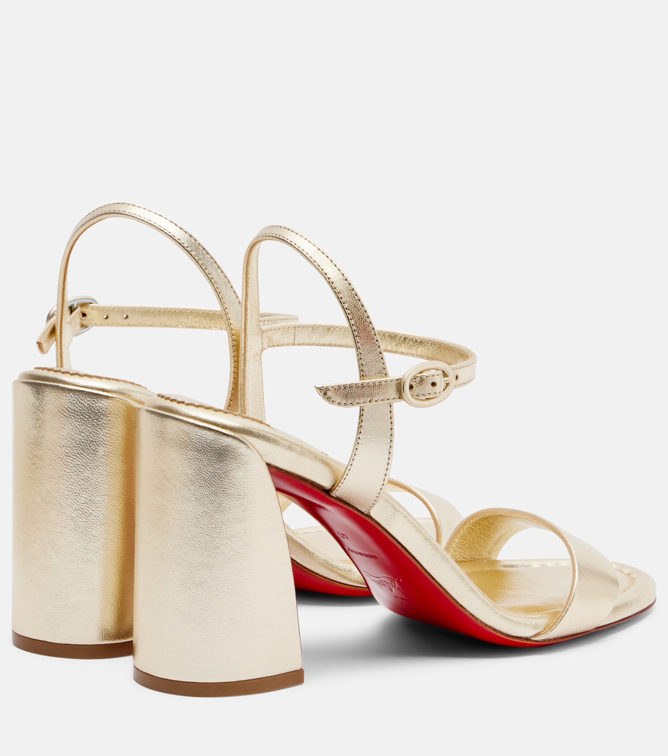 CHRISTIAN LOUBOUTIN - Miss Jane 85 metallic leather sandals | Plush