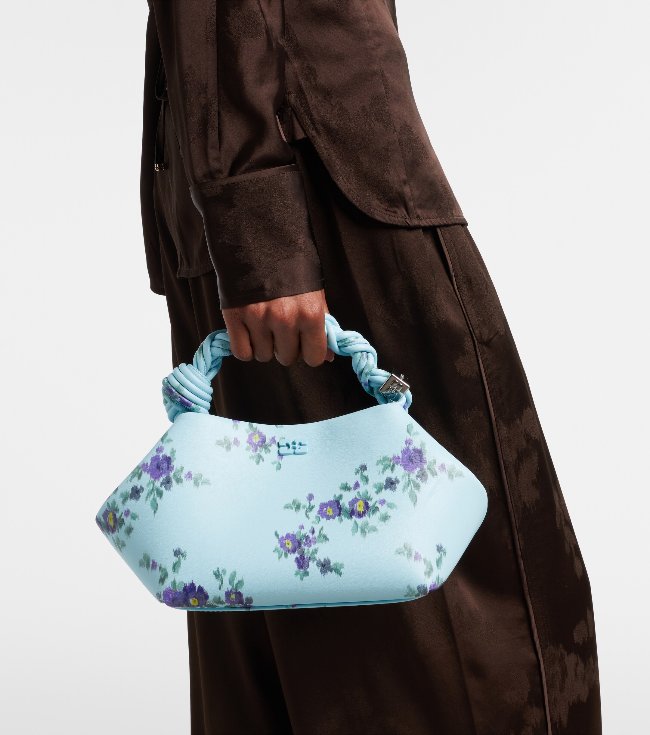 GANNI Bou Small floral top-handle bag