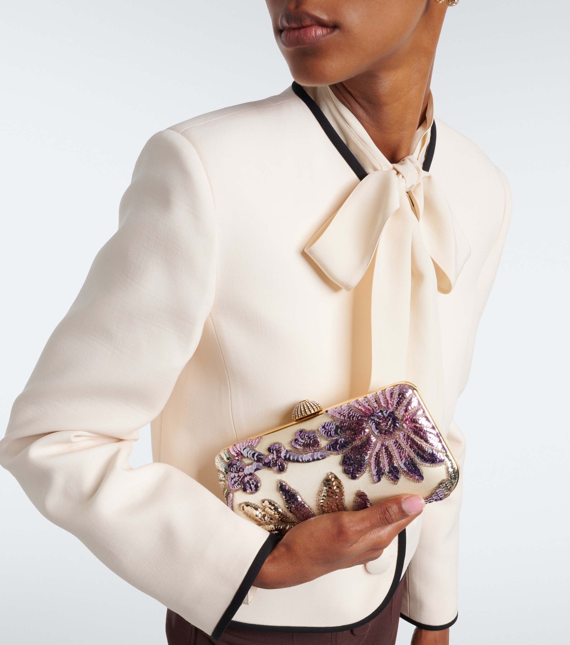 Valentino Garavani Carry Secrets sequined satin clutch thumbnail