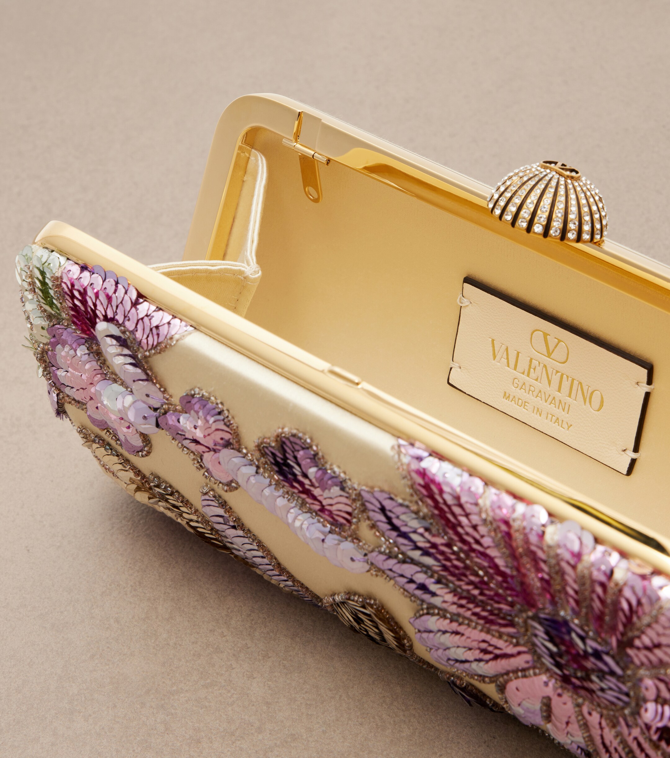 Valentino Garavani Carry Secrets sequined satin clutch thumbnail