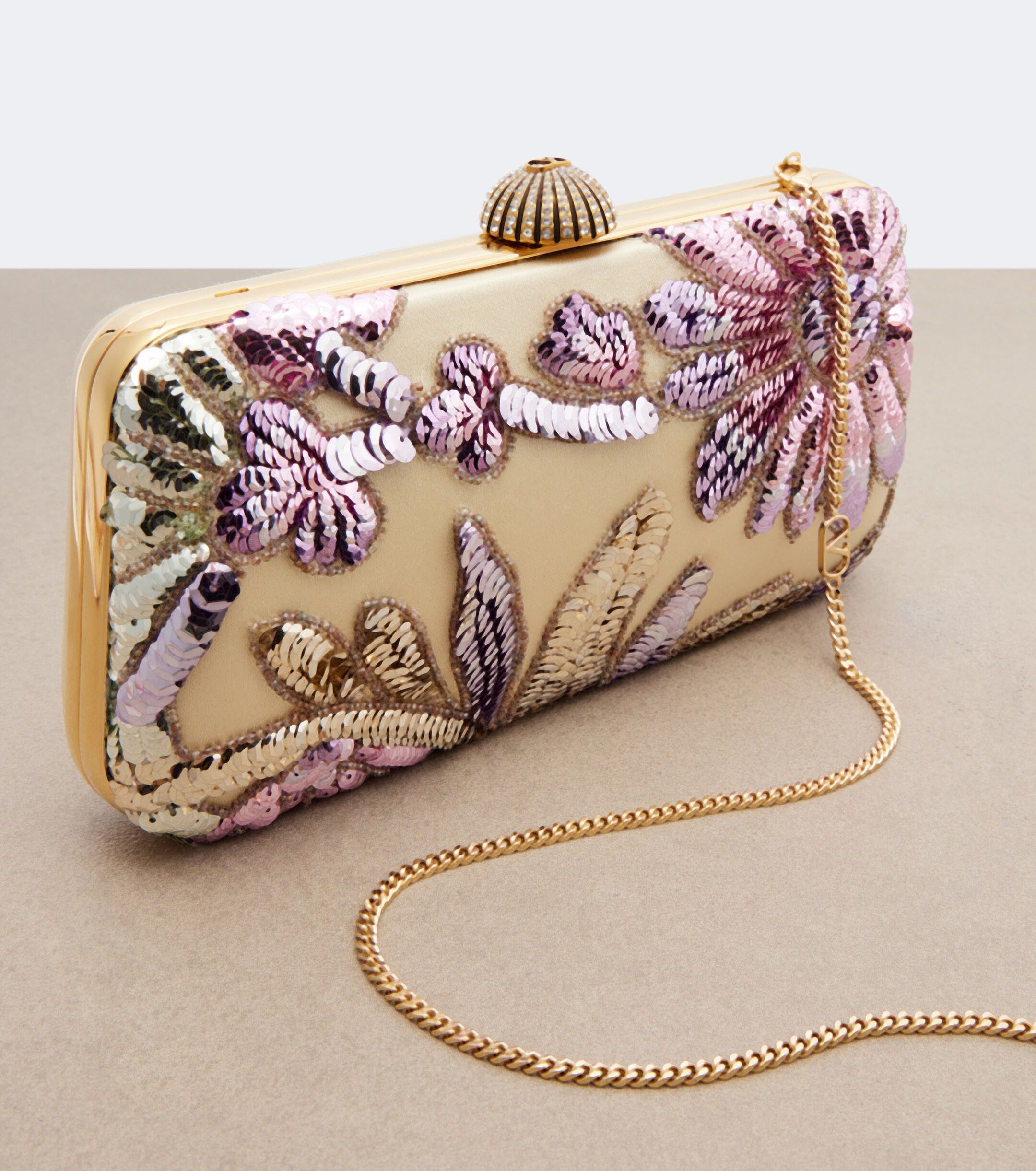 Valentino Garavani Carry Secrets sequined satin clutch thumbnail
