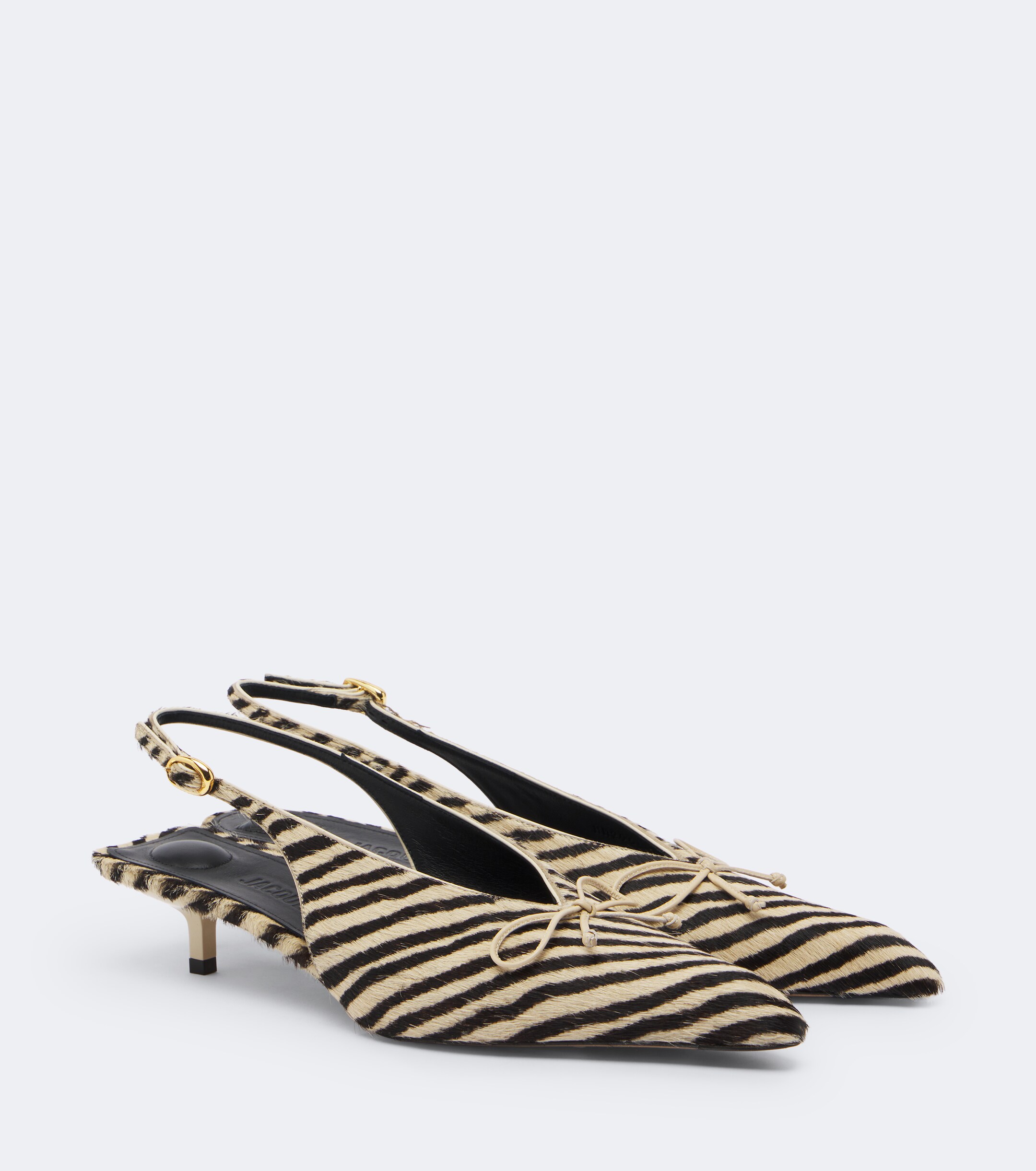 Jacquemus Jacquemus Cubisto calf hair slingback pumps