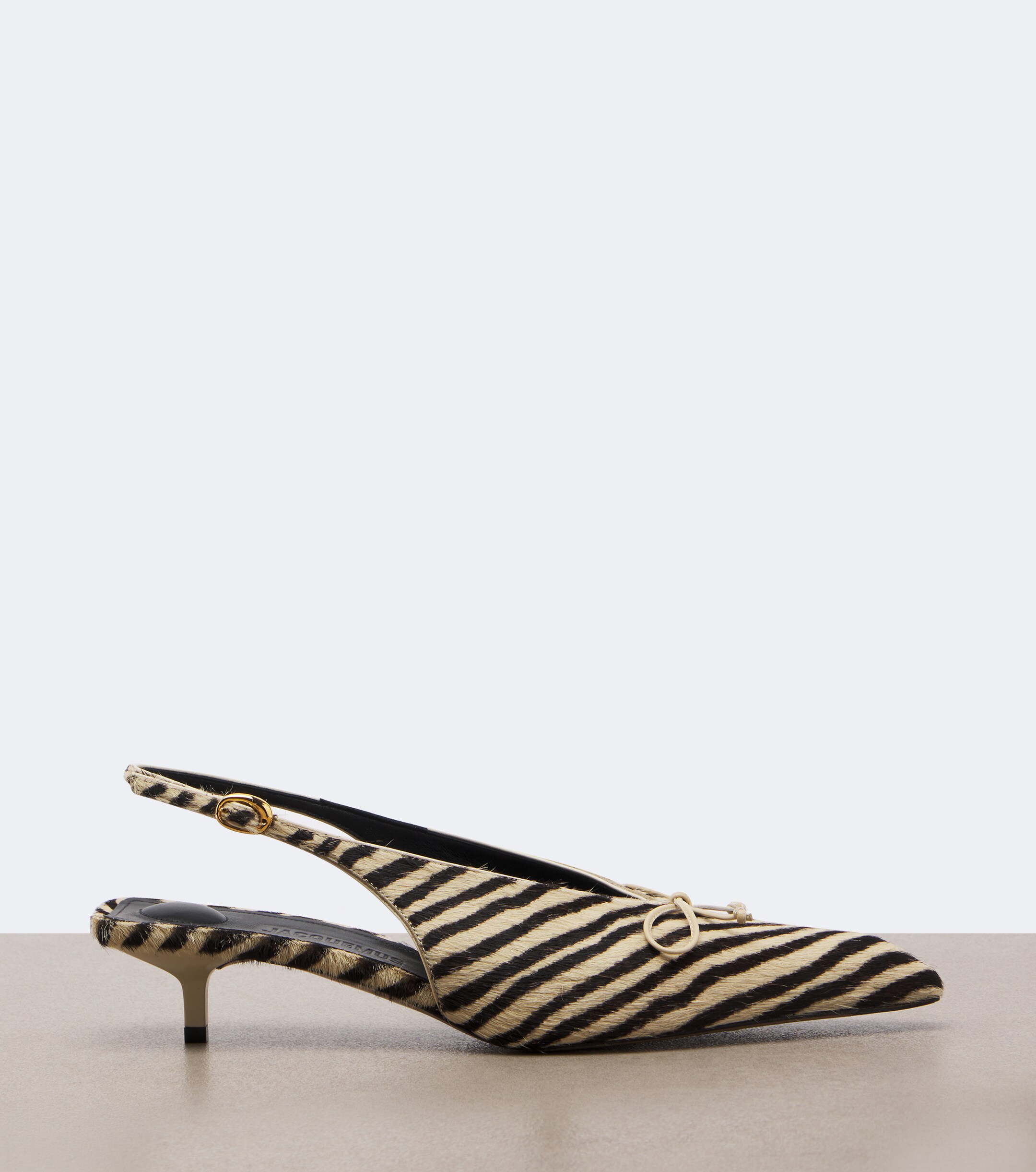 Jacquemus Jacquemus Cubisto calf hair slingback pumps