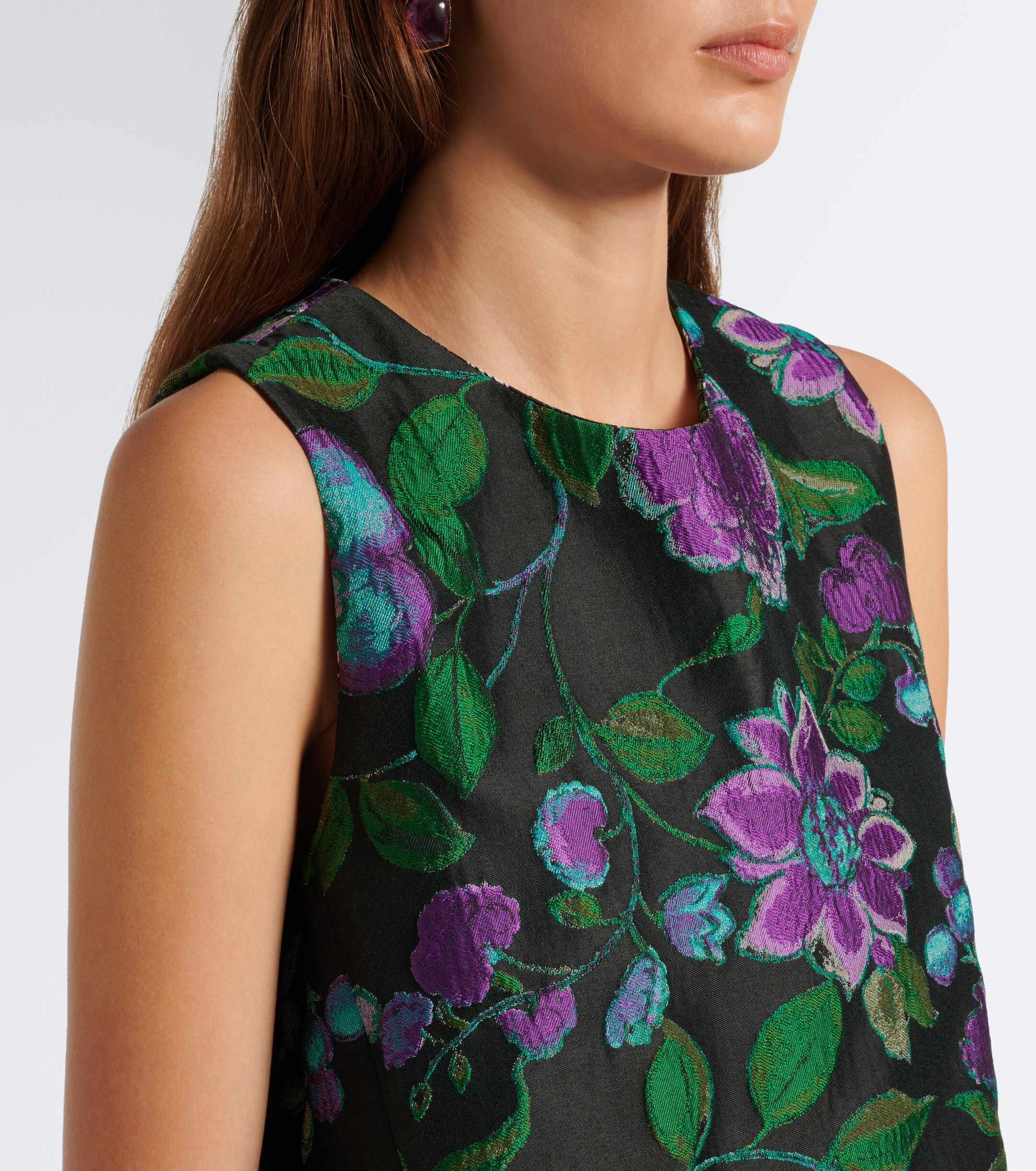 La DoubleJ La DoubleJ La Scala feather-trimmed jacquard top