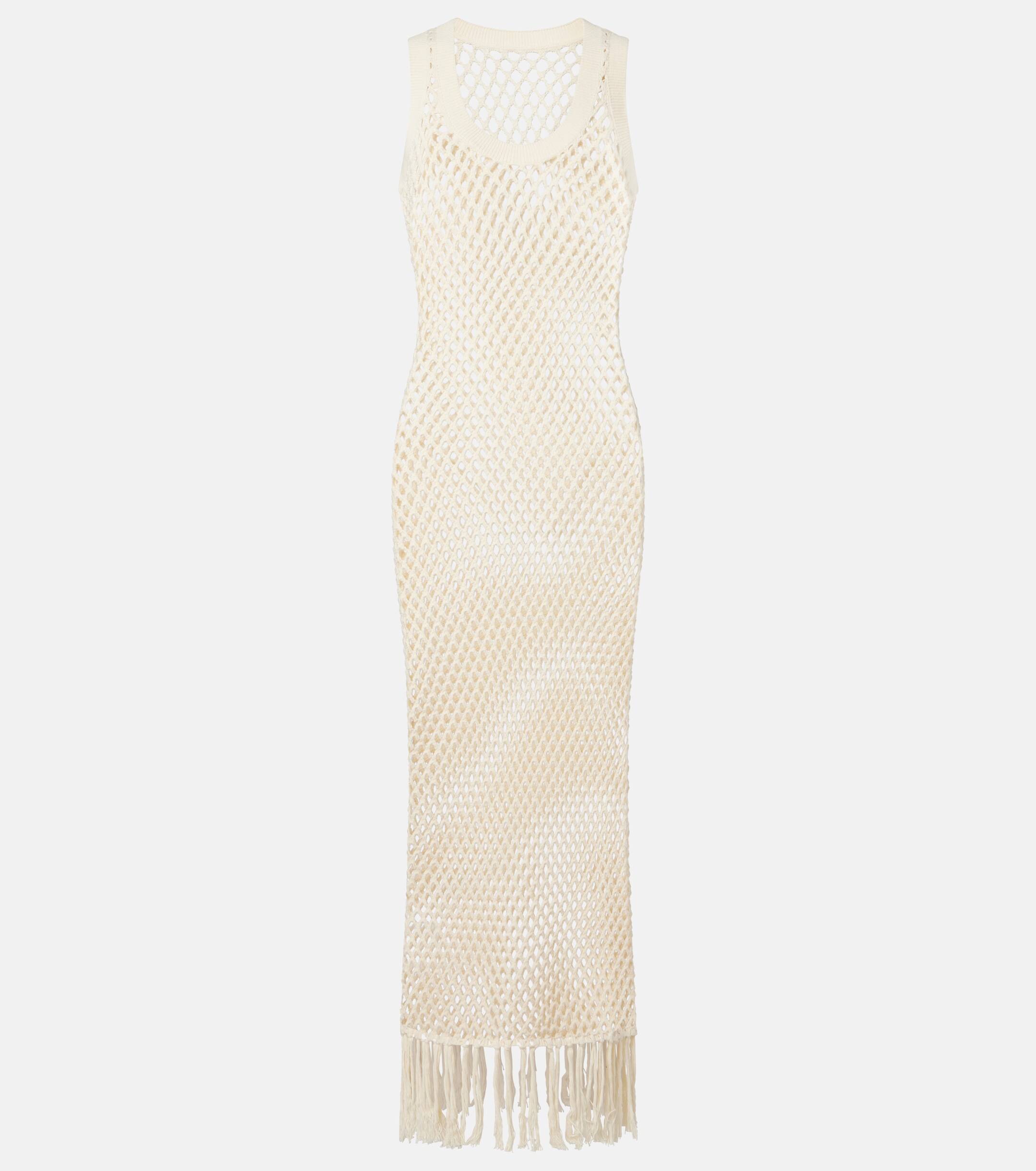 SIR. SIR Ilaria fringed open-knit cotton maxi dress