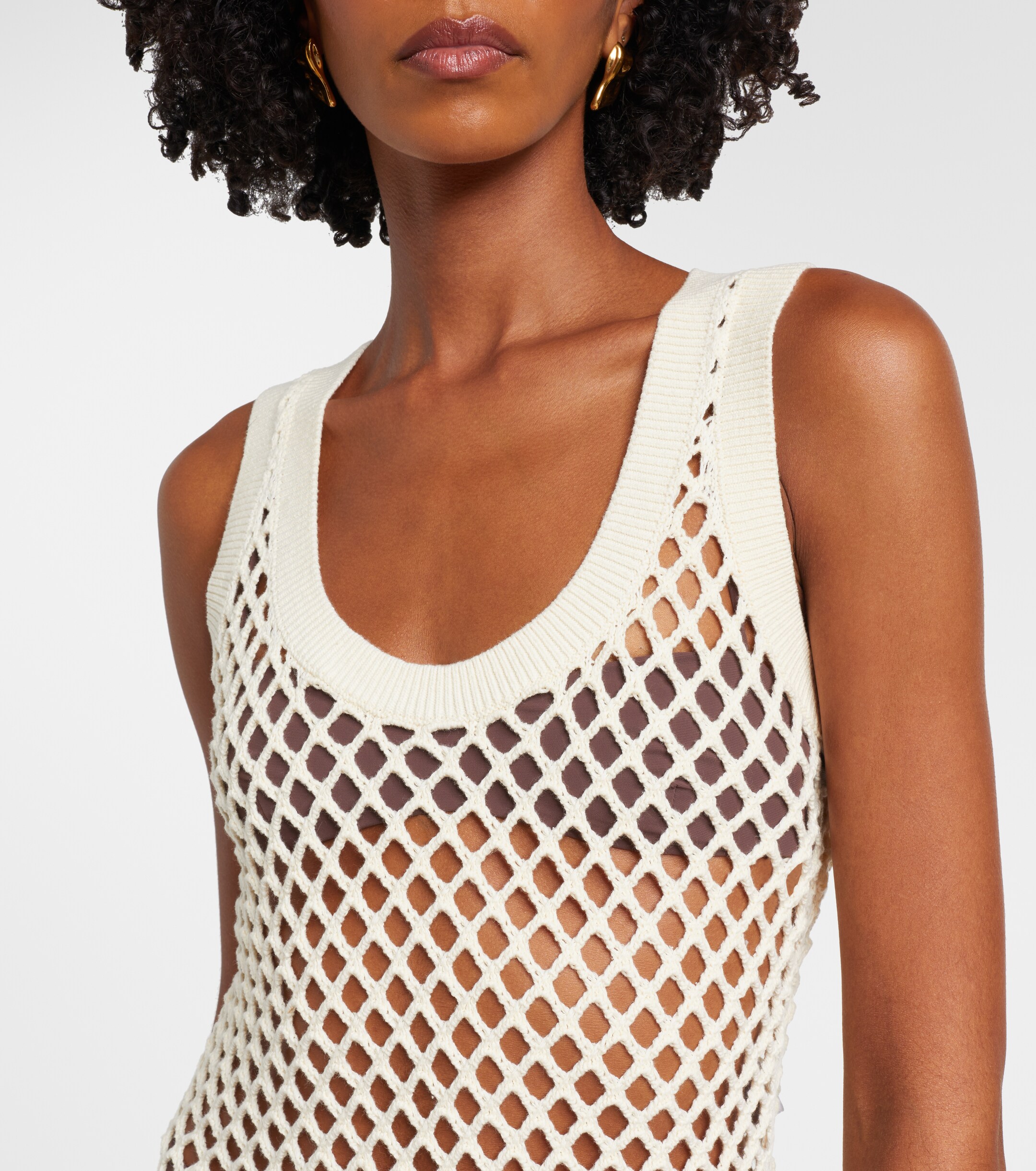 SIR. SIR Ilaria fringed open-knit cotton maxi dress
