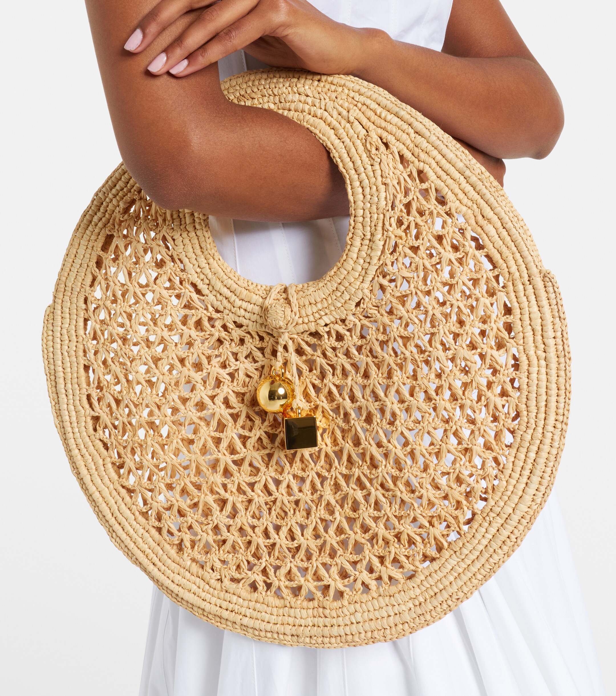Jacquemus Spiaggia Small raffia basket bag