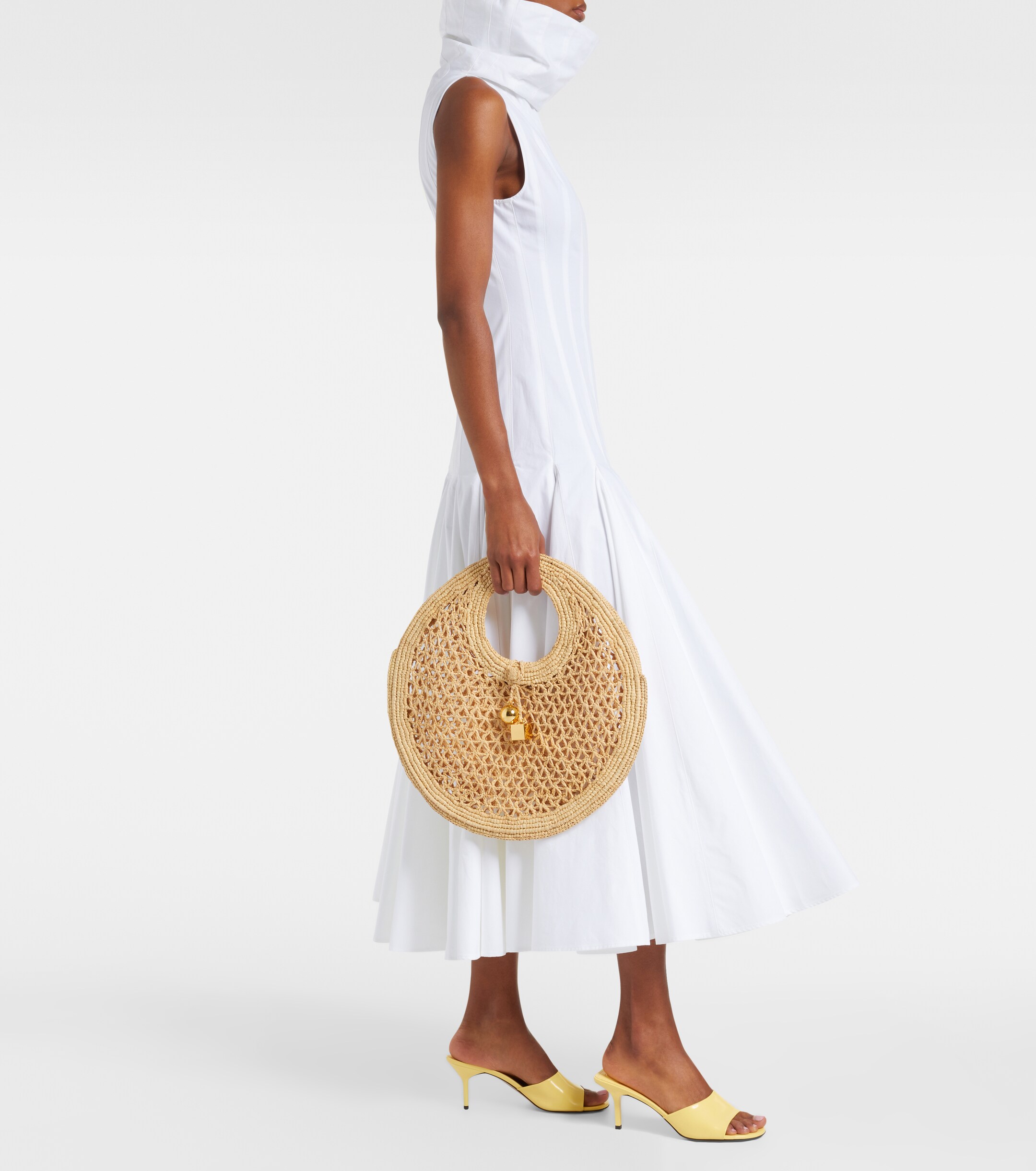 Jacquemus Spiaggia Small raffia basket bag