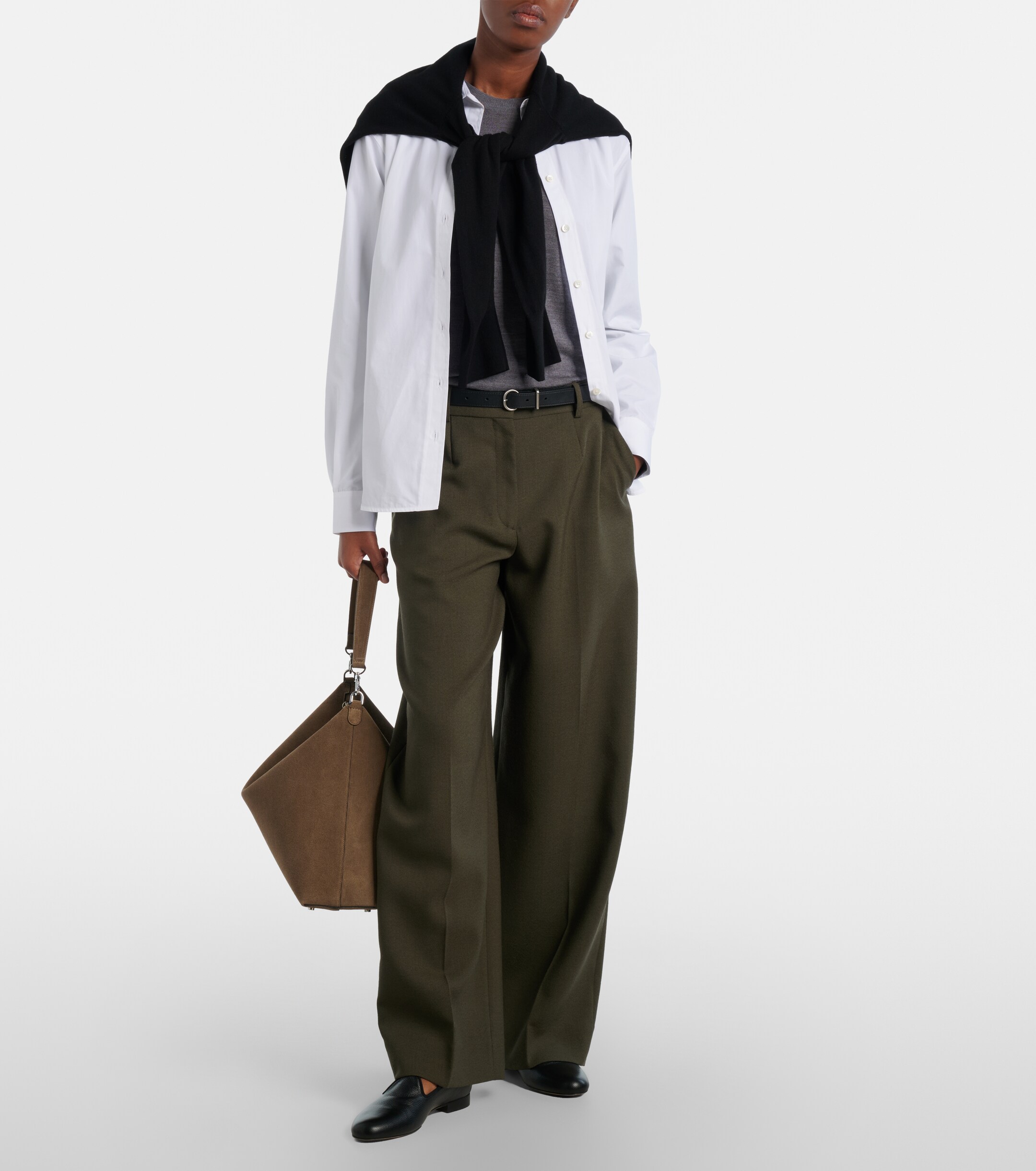 TOTEME Bevel Medium suede shoulder bag